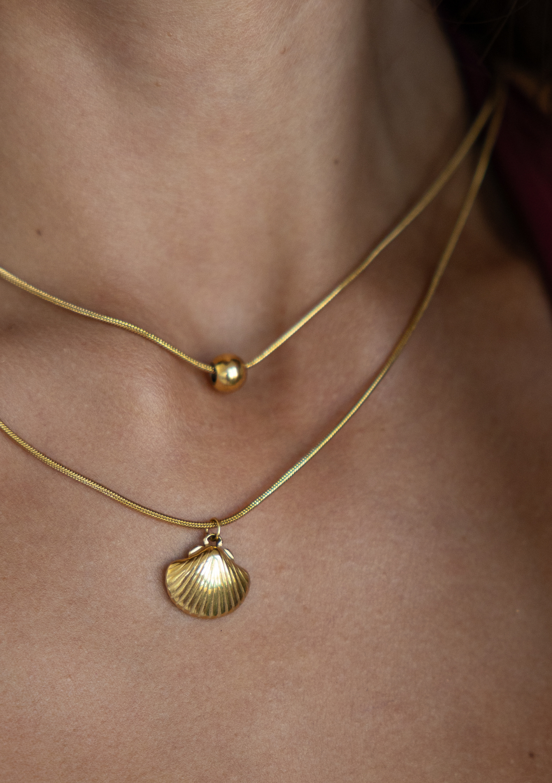 Double Layered Shell Necklace – Gold Boho Layered| My Bohemian Store