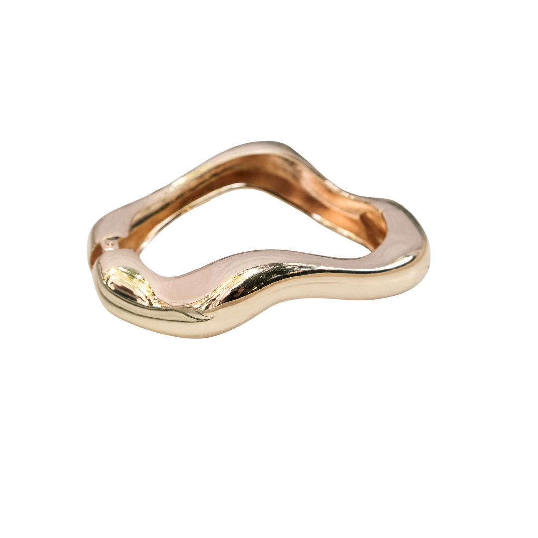 GOLD CHUNKY BANGLE - WAVY | My Bohemian Store