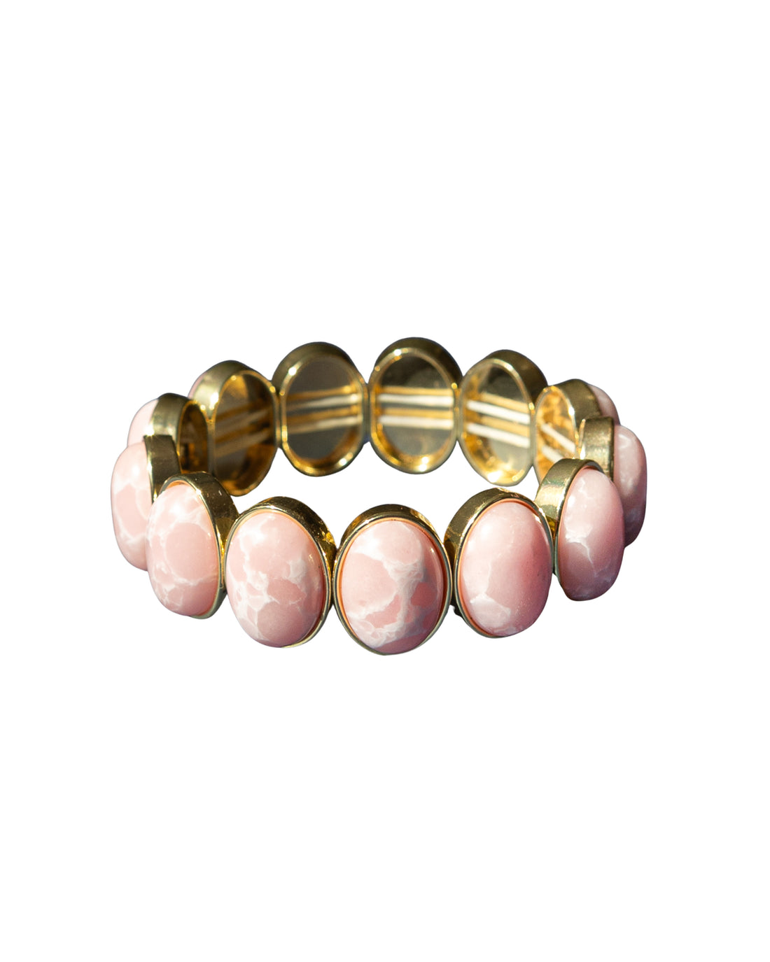 PINK & BLUE STONE BRACELET - GOLD