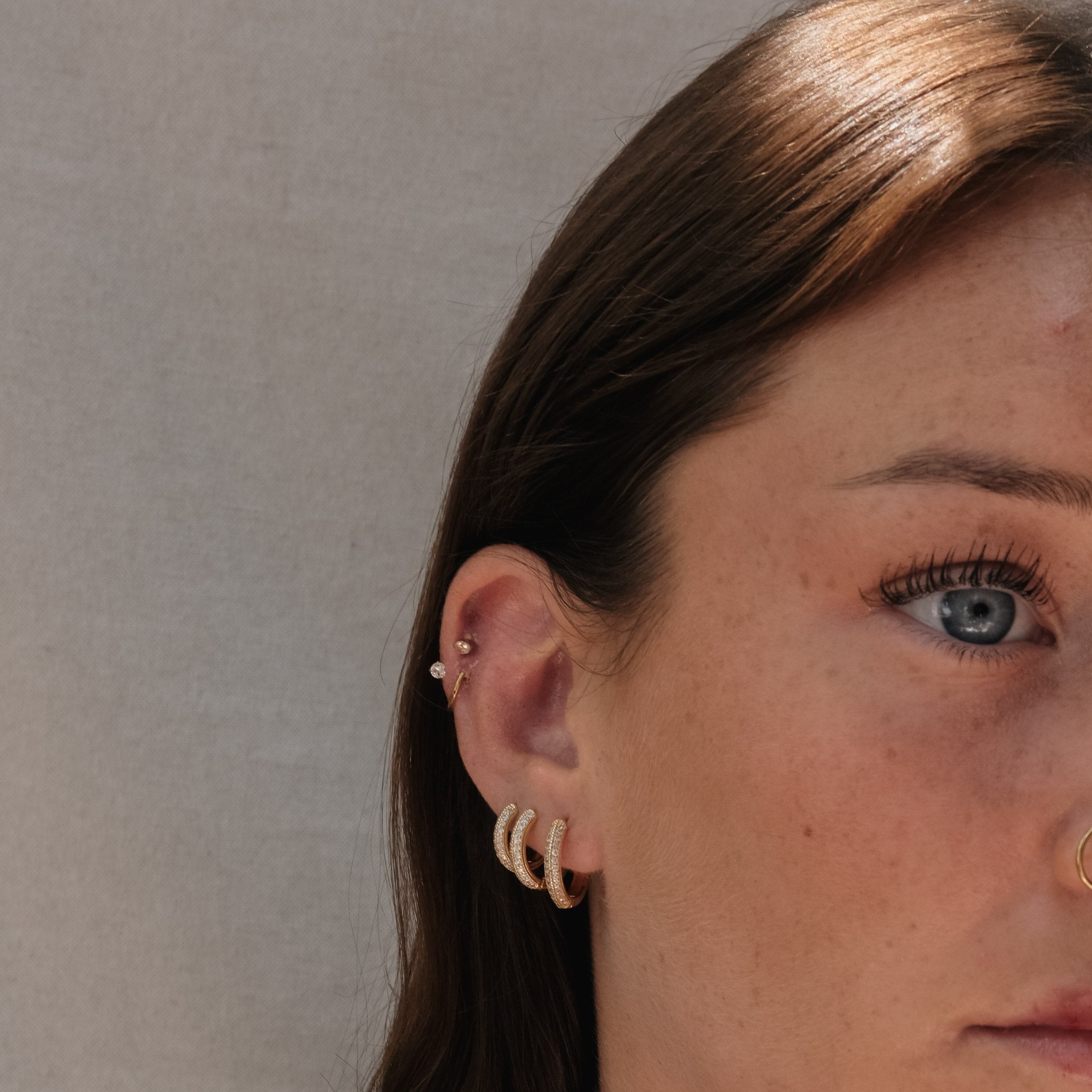 DIAMANTE HOOPS - THREE SIZE