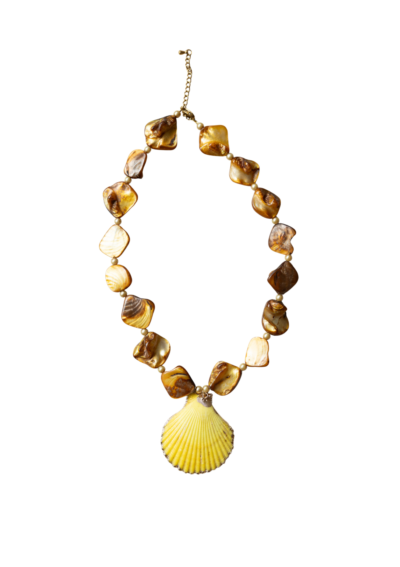Amber Shell Necklace – Gold-Plated Jewelry| My Bohemian Store