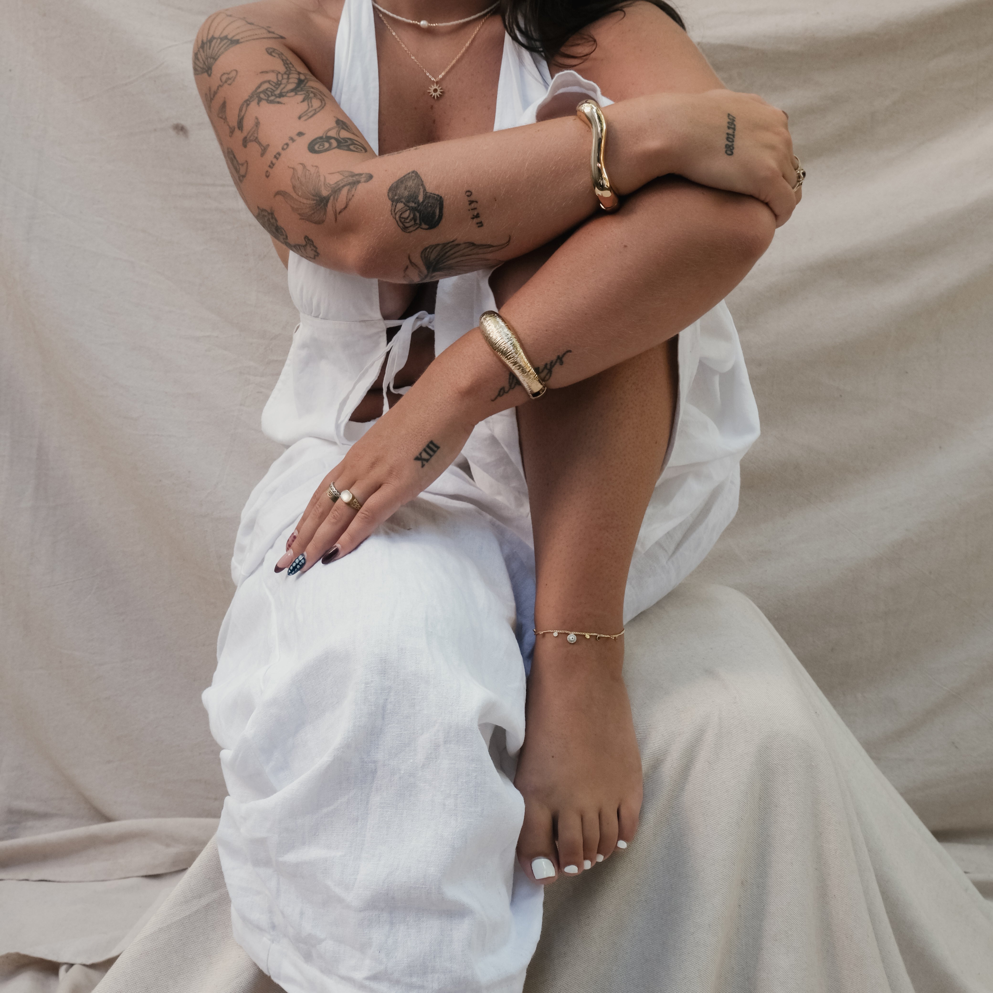 CIRCLE EVIL EYE CHAIN ANKLET | MY Bohemian Store