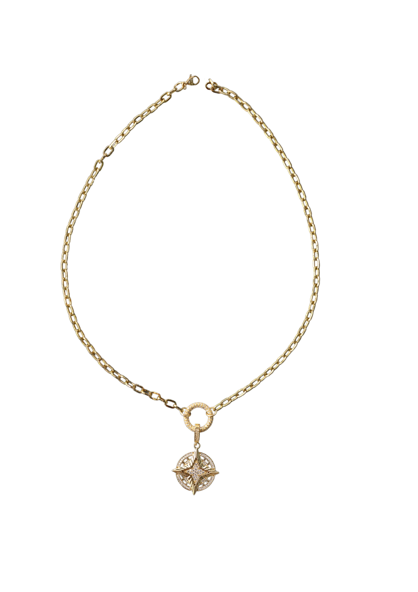 Chunky Compass Necklace – 18K Gold Wanderlust Jewelry | Bohemian Store