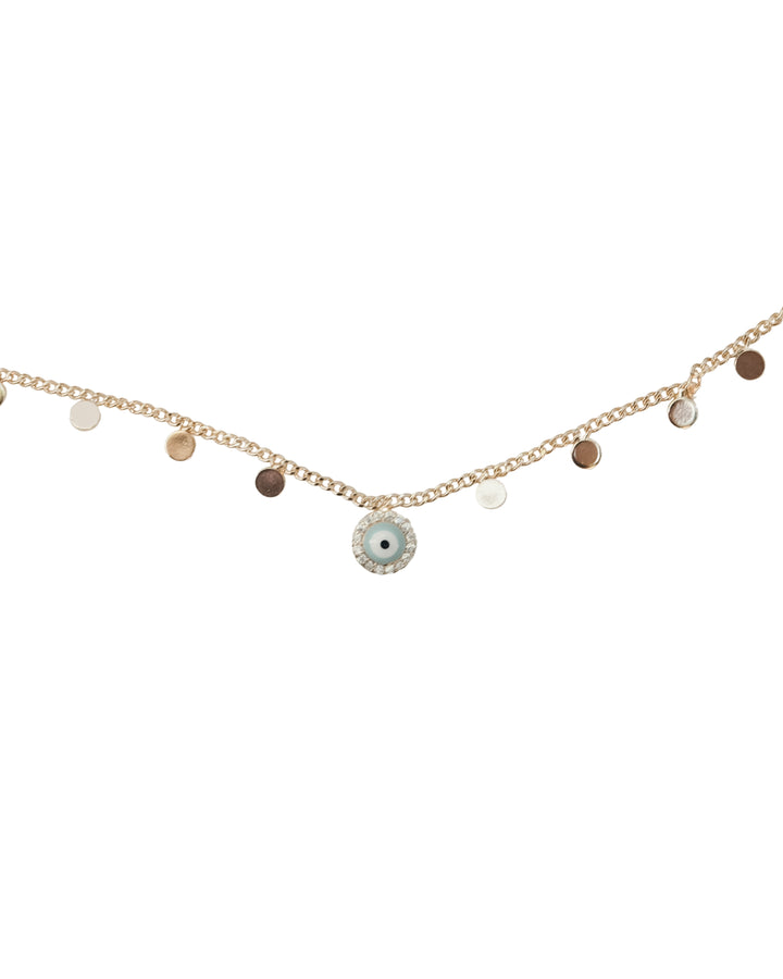 CIRCLE EVIL EYE CHAIN ANKLET