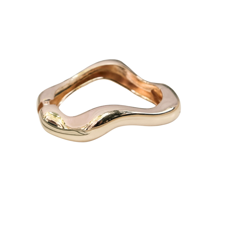 GOLD CHUNKY BANGLE - WAVY