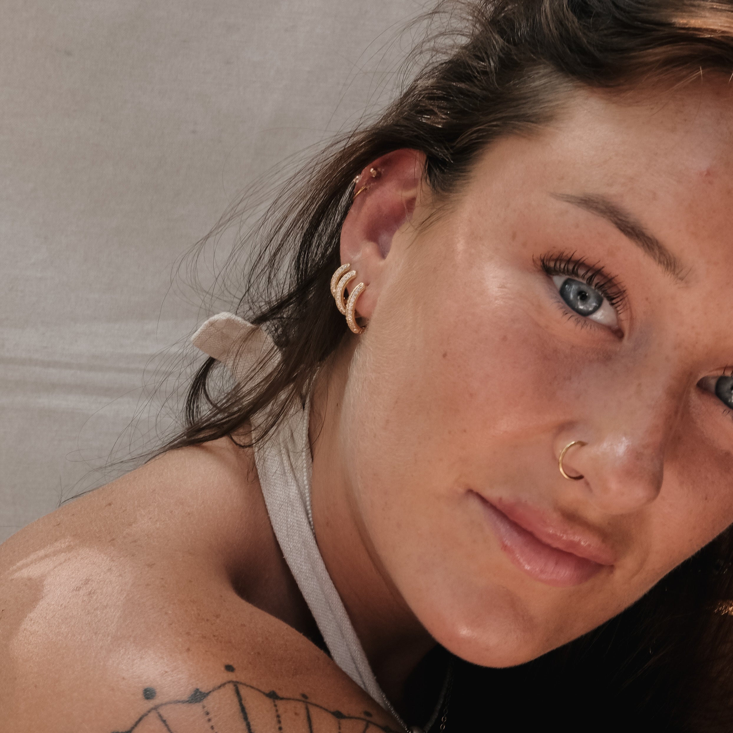 DIAMANTE HOOPS - THREE SIZE