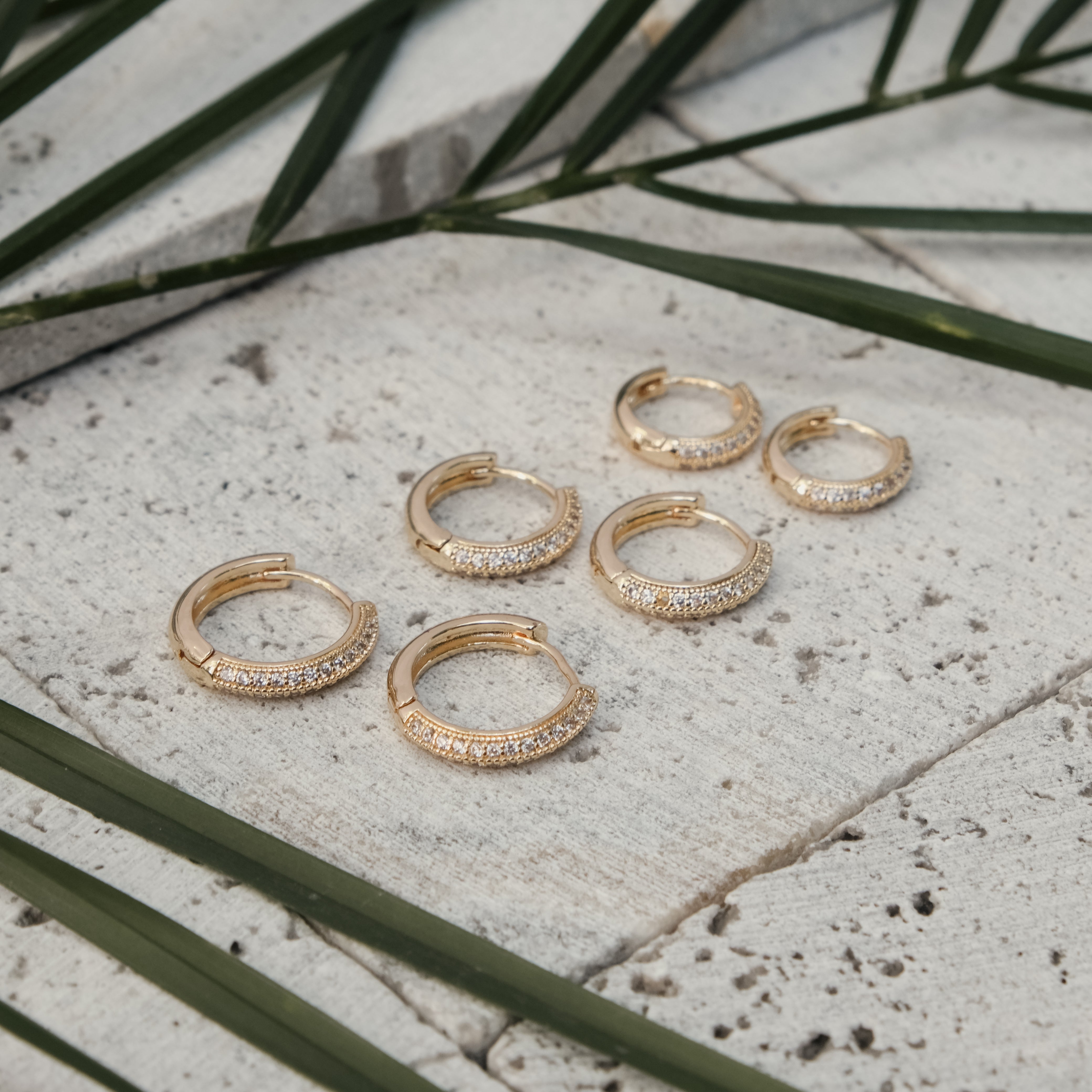 DIAMANTE HOOPS - THREE SIZE