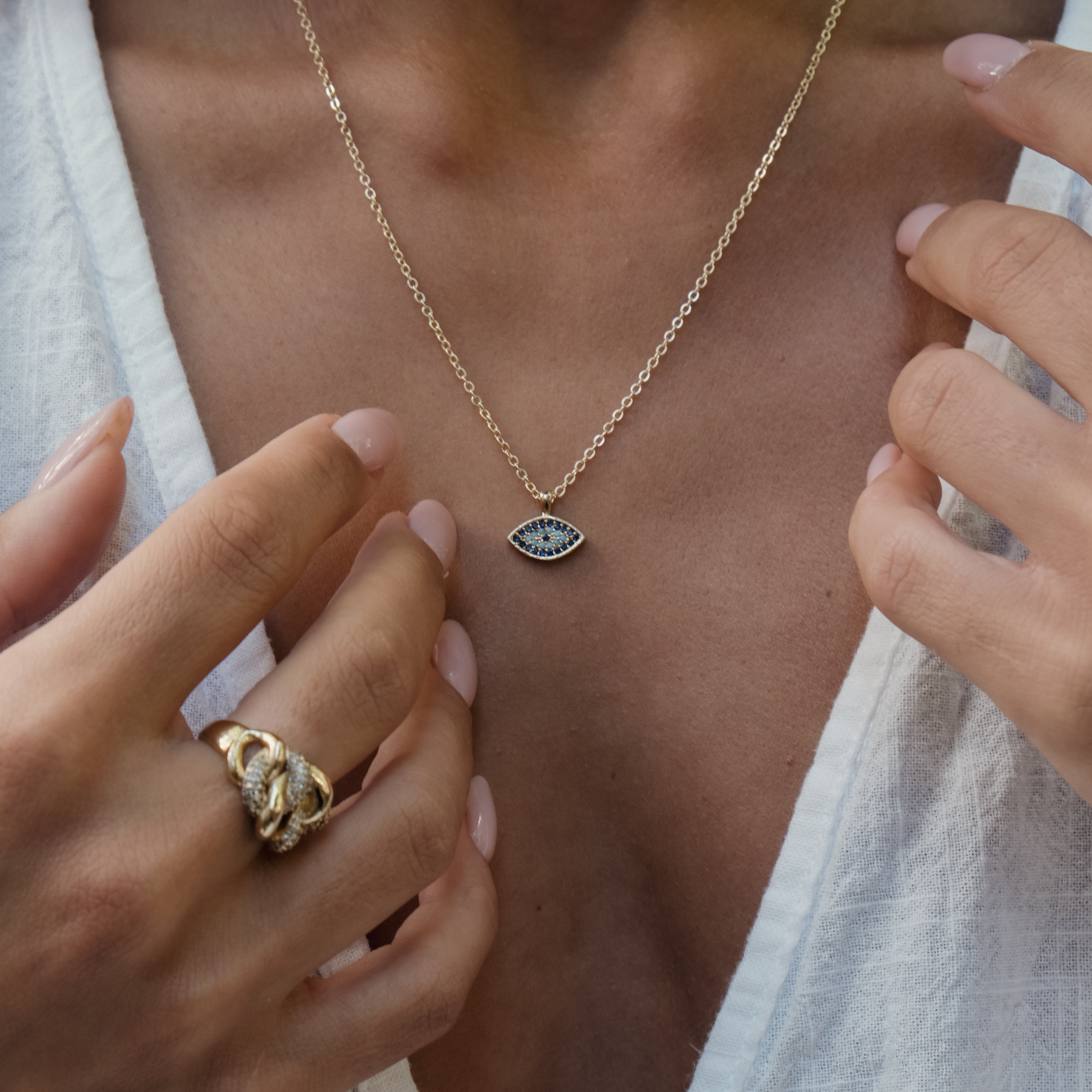 DIAMANTE EYE NECKLACE | My Bohemian Store