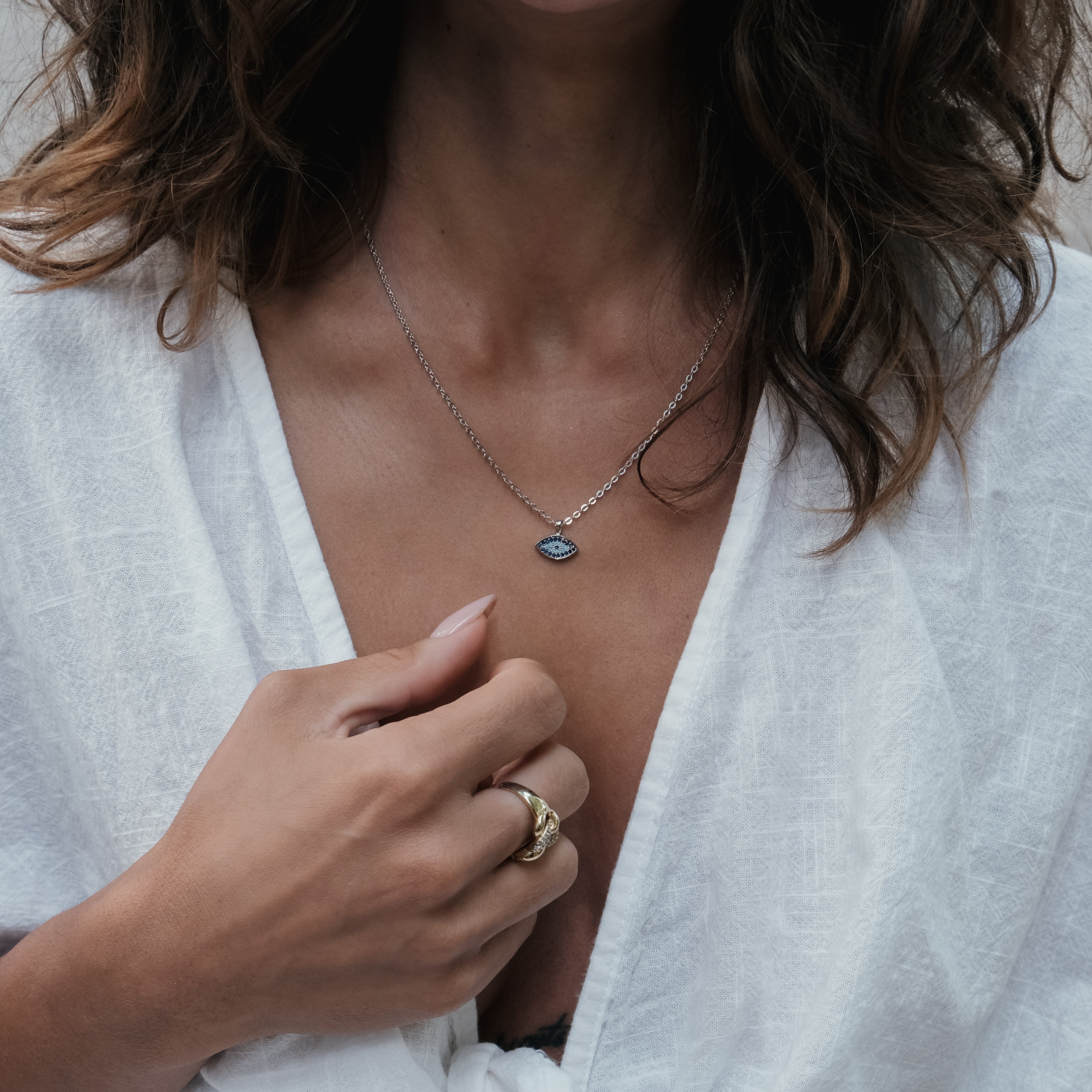 DIAMANTE EYE NECKLACE | My Bohemian Store