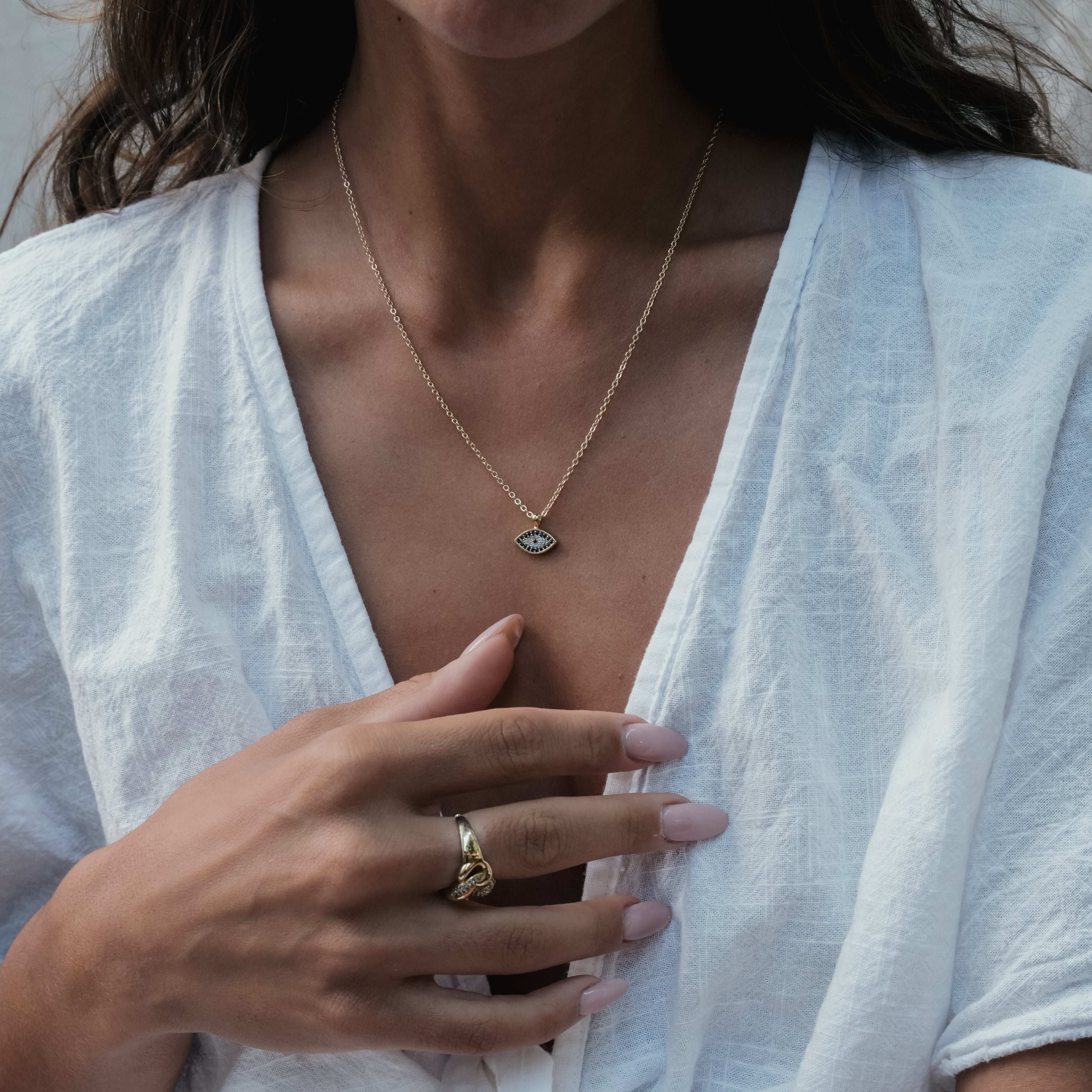 DIAMANTE EYE NECKLACE | My Bohemian Store