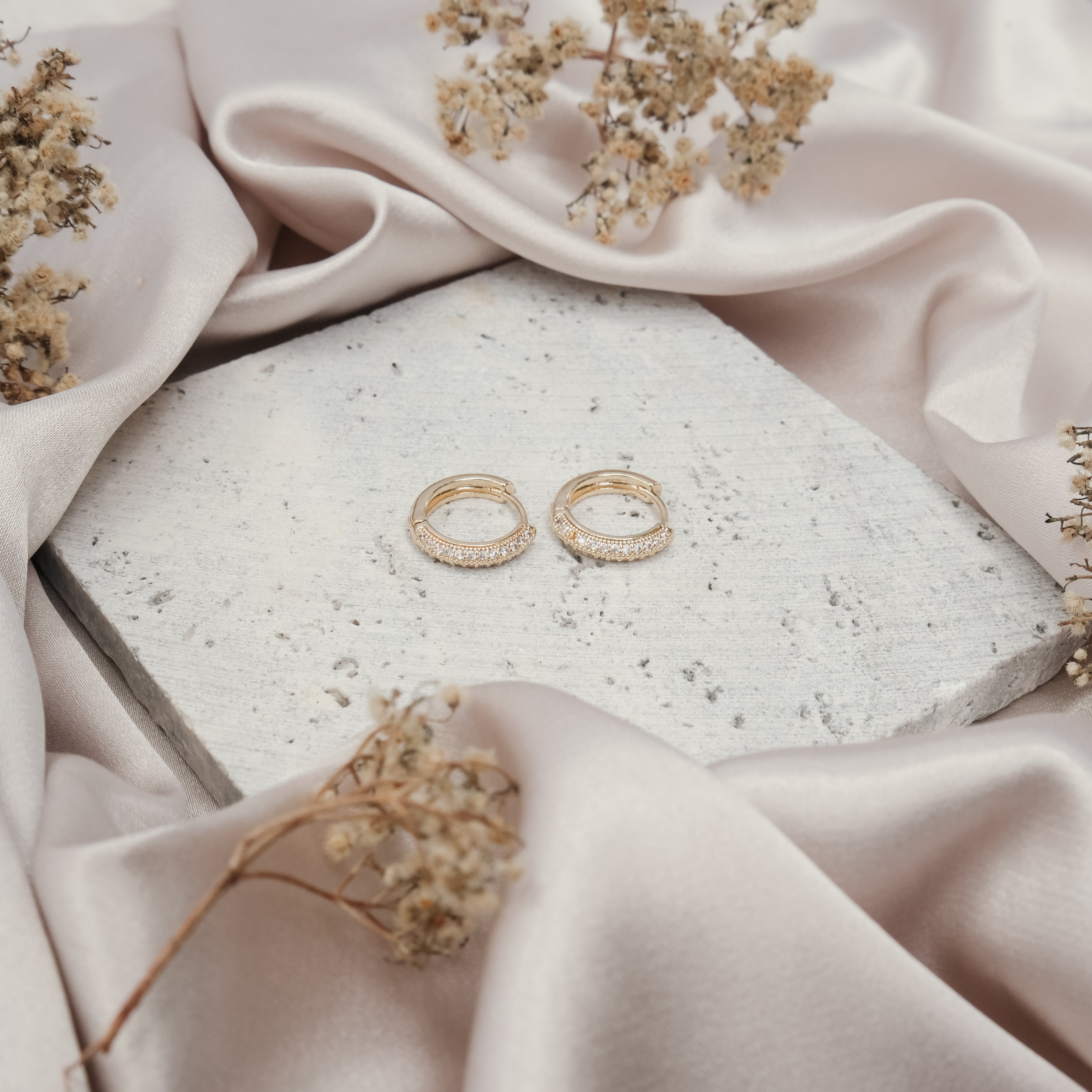 DIAMANTE HOOPS - THREE SIZE