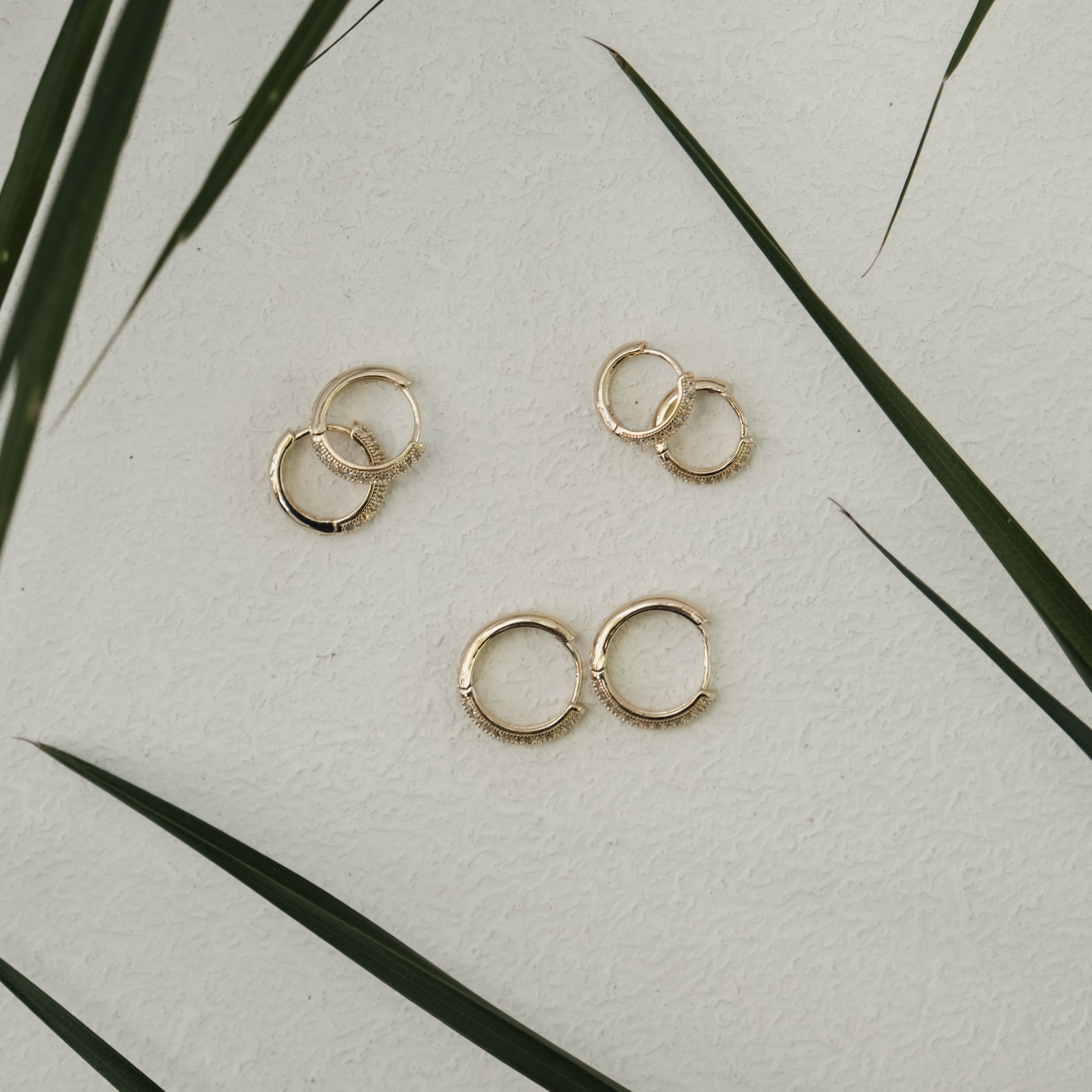 DIAMANTE HOOPS - THREE SIZE