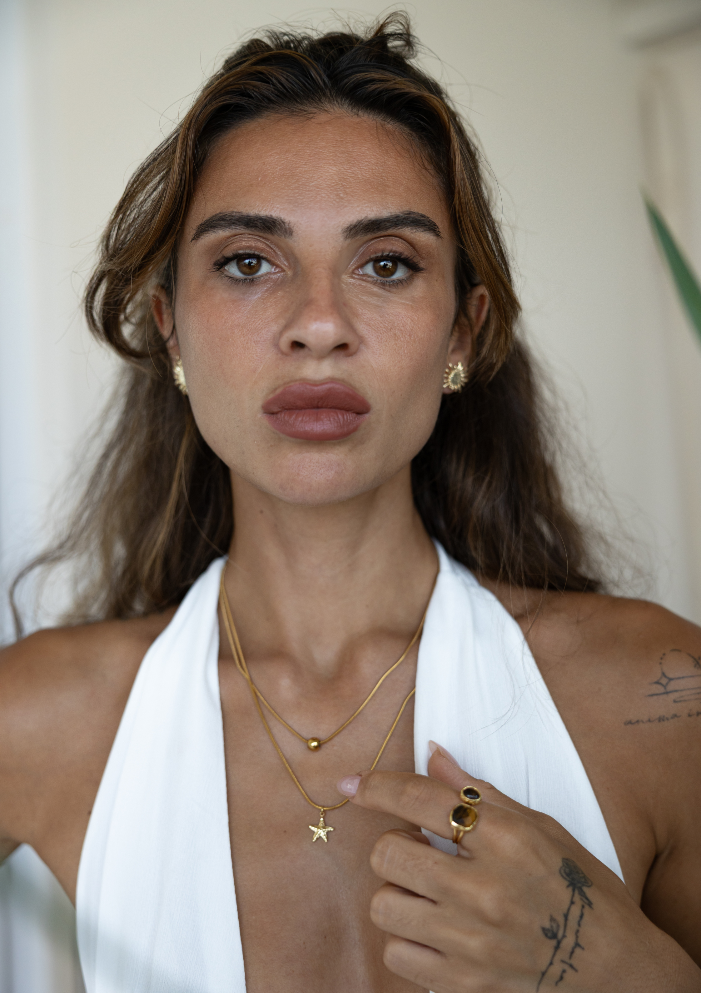 Double Layered Seastar Necklace – 18K Gold Boho Accessory| MBS