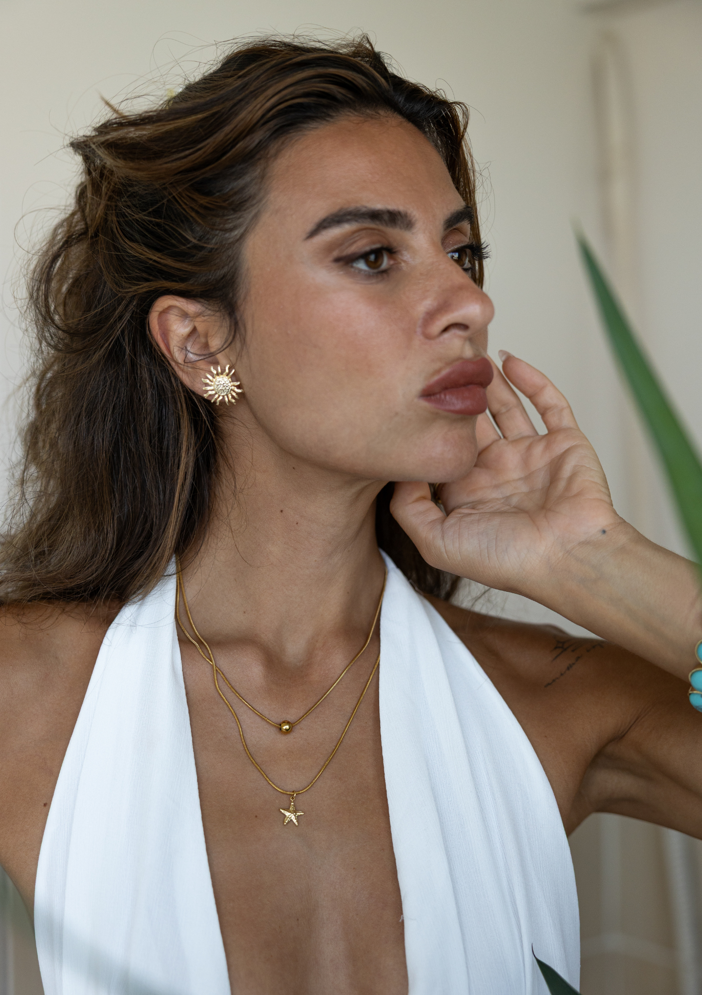 Double Layered Seastar Necklace – 18K Gold Boho Accessory| MBS