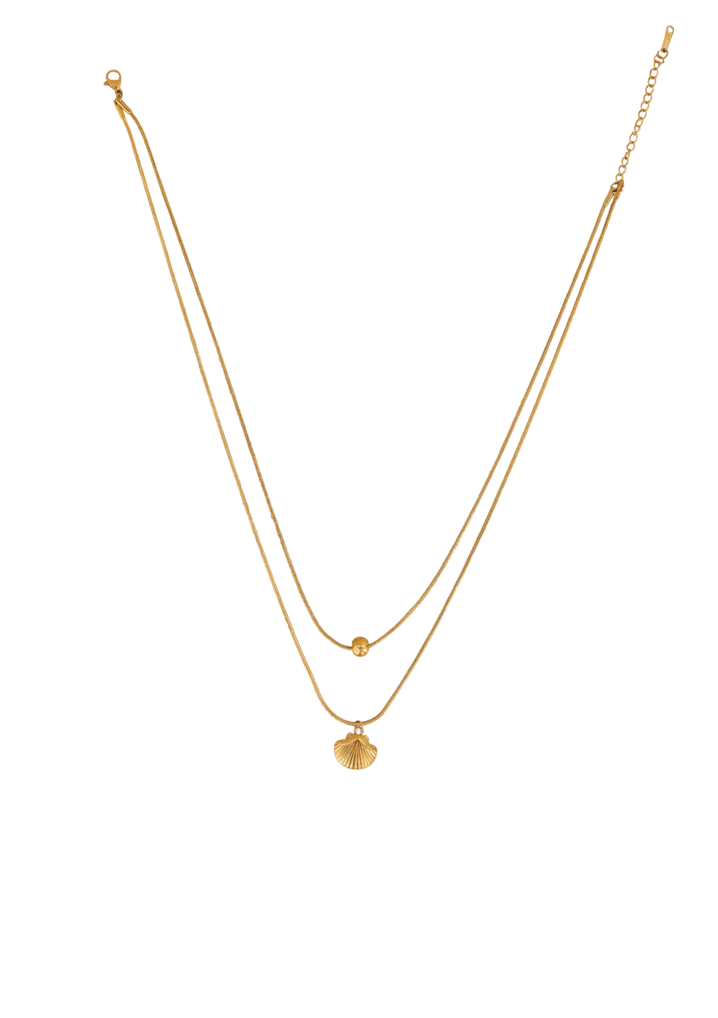 Double Layered Shell Necklace – Gold Boho Layered| My Bohemian Store