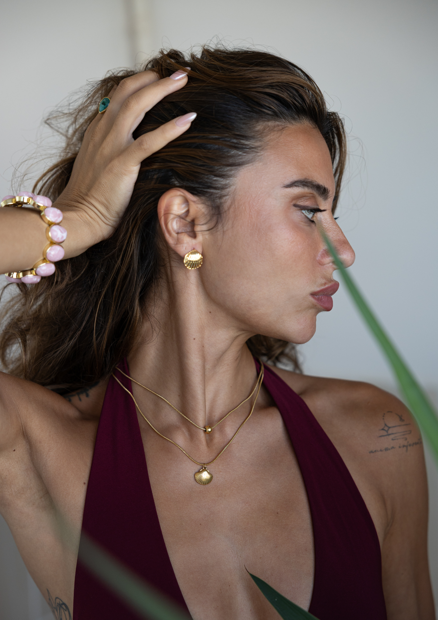 Double Layered Shell Necklace – Gold Boho Layered| My Bohemian Store