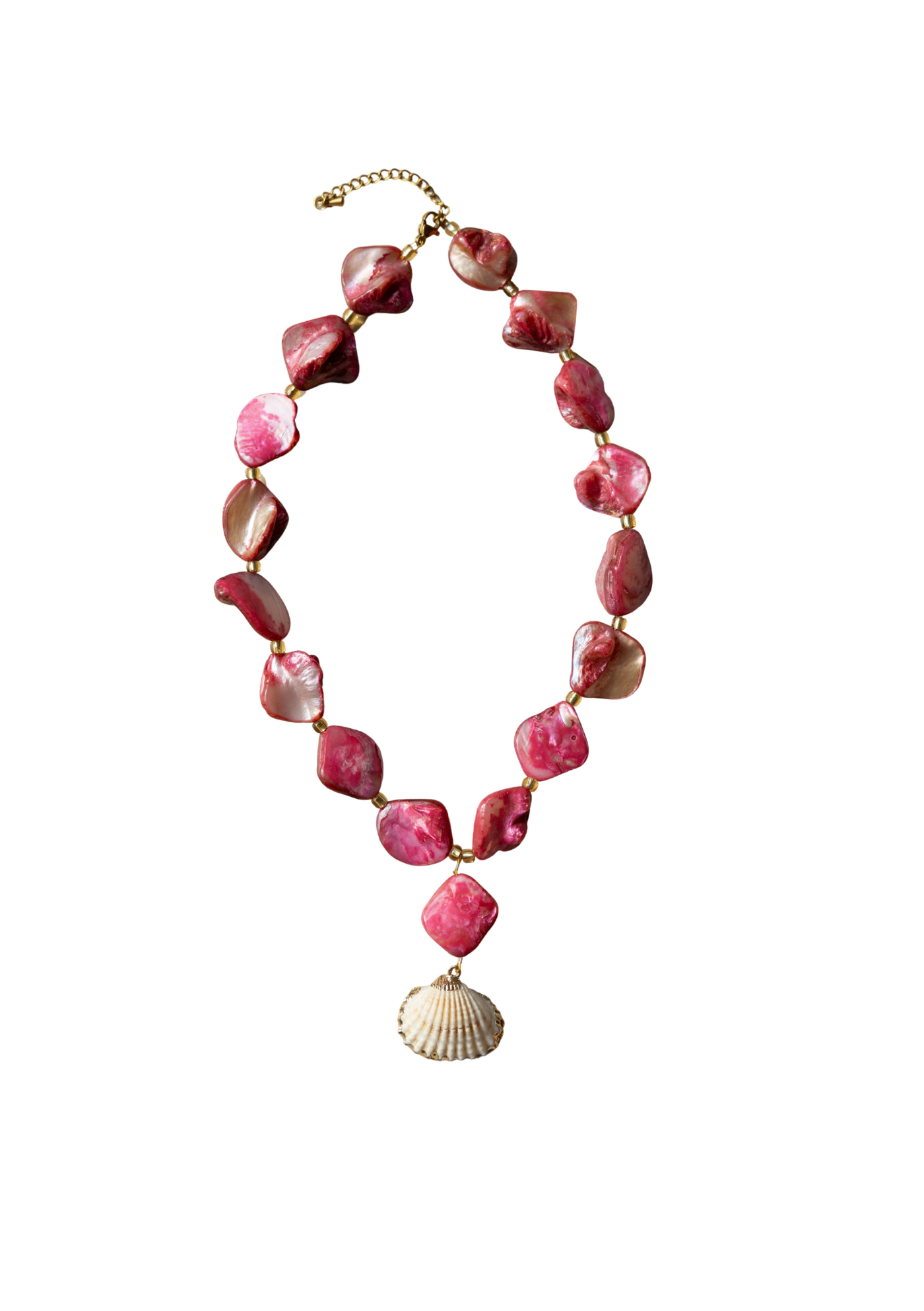 Dragonfruit Shell Necklace – 18K Gold Boho Accessory | My Bohemian Store