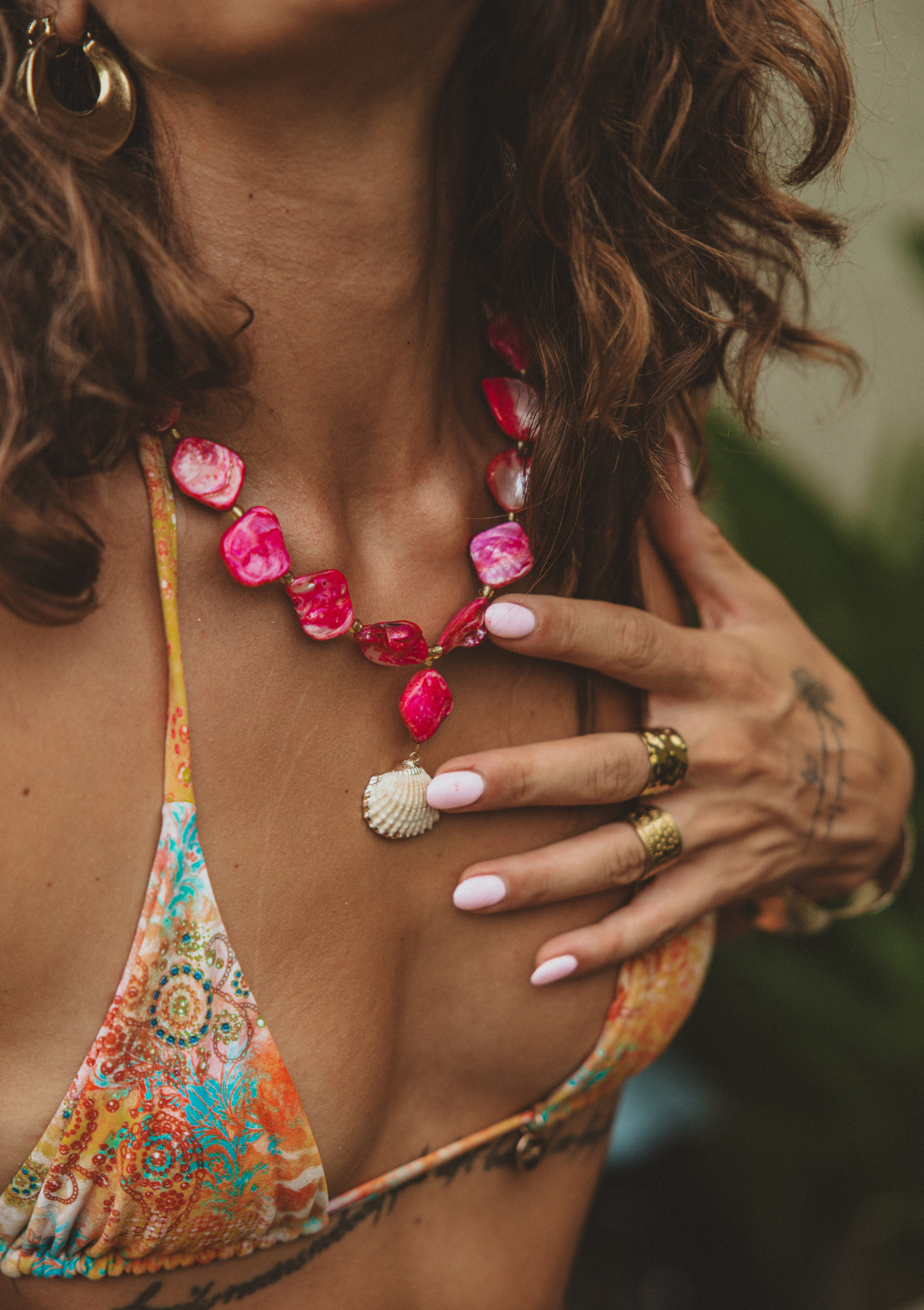 Dragonfruit Shell Necklace – 18K Gold Boho Accessory | My Bohemian Store