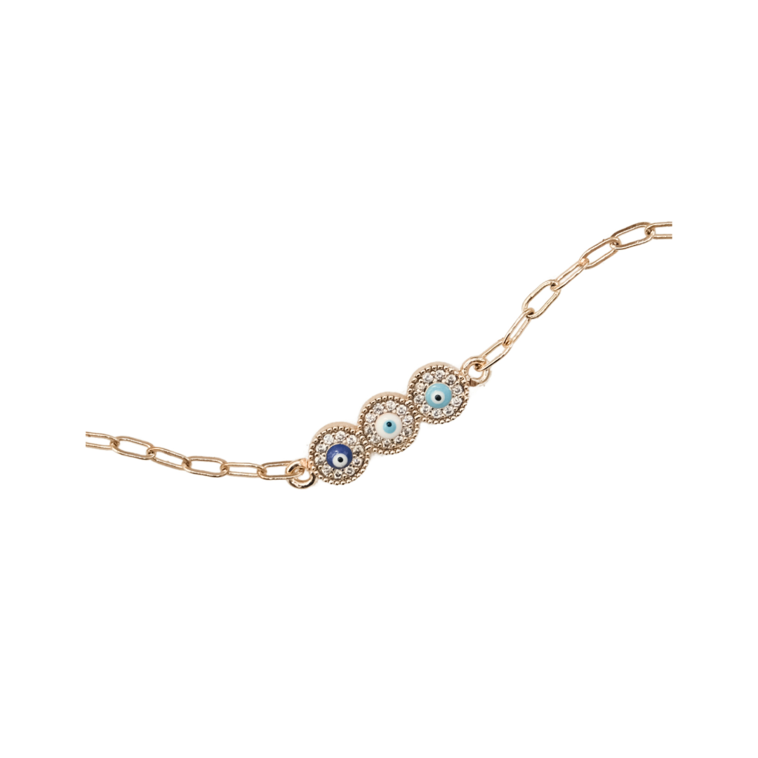 EVIL EYE & LINK CHAIN BRACELET | My Bohemian Store