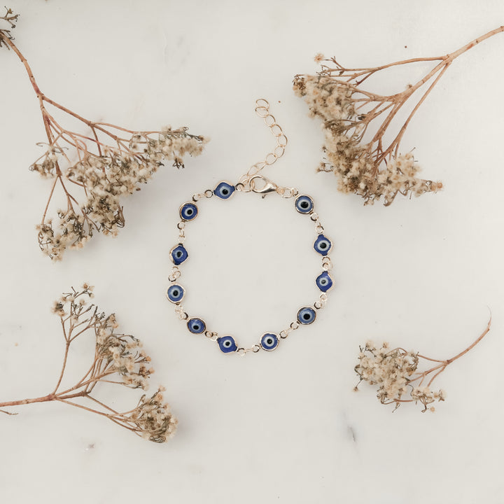 EVIL EYE MULTI PENDANT DARK BLUE BRACELET | My Bohemian Store