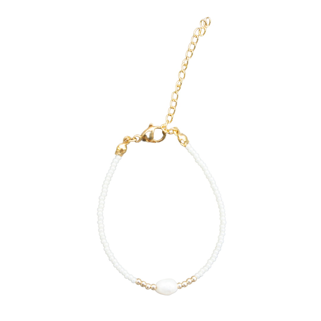 FRESH WATER PEARL & SEED BEAD BRACELET | My Bohemian Store