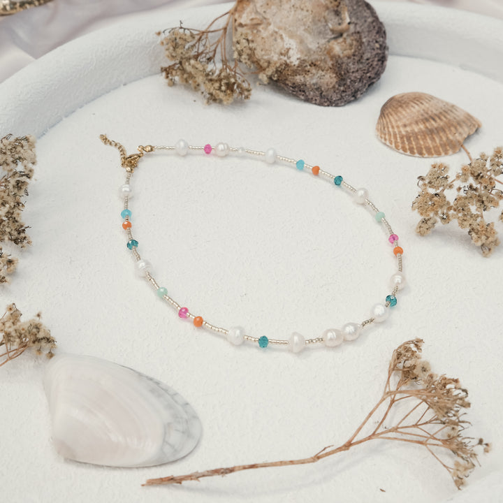 GEMSTONE & MIYUKI & PEARL NECKLACE | My Bohemian Store