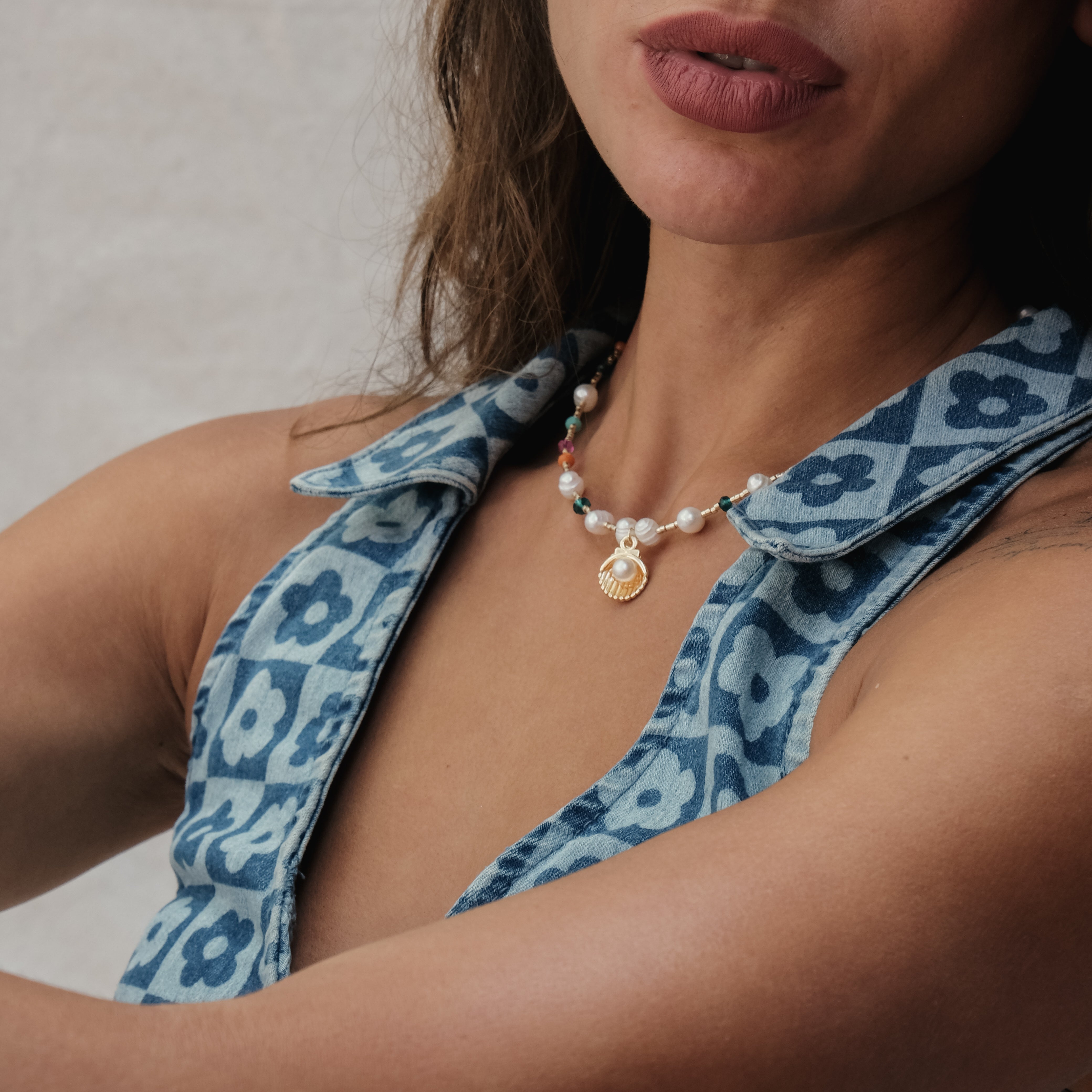 GEMSTONE & SHELL NECKLACE | My Bohemian Store