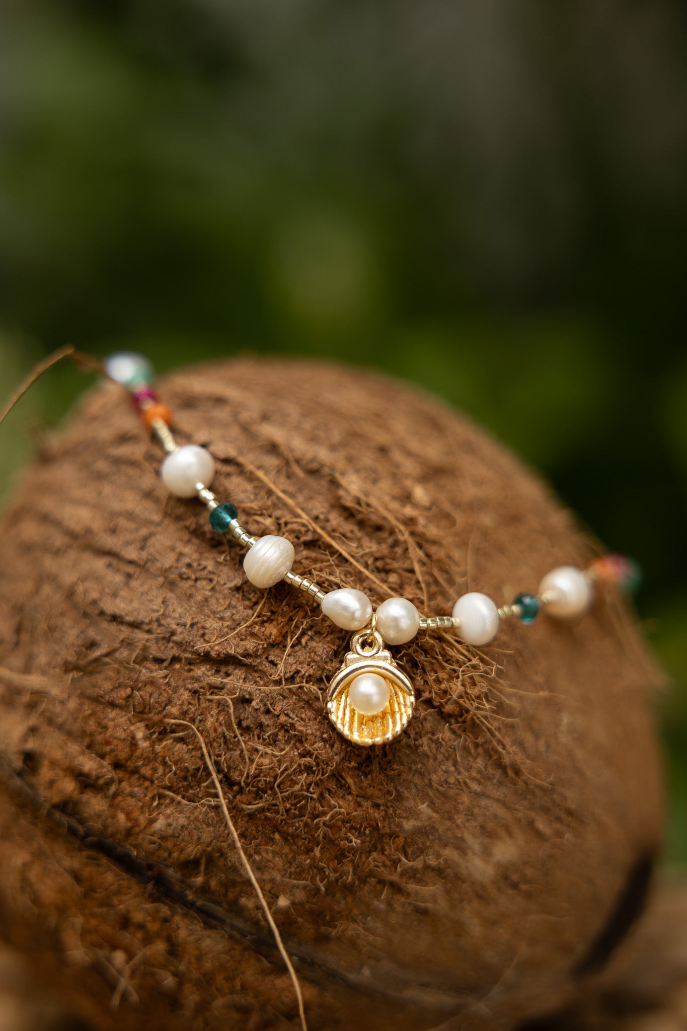 GEMSTONE & SHELL NECKLACE | My Bohemian Store