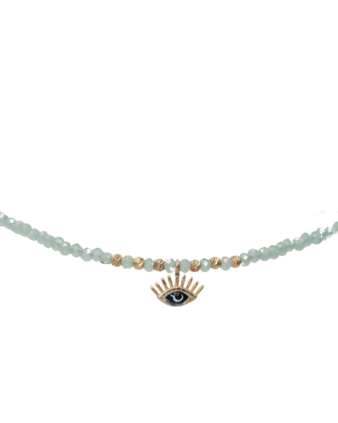 GLASS BEAD & EVIL EYE NECKLACE | My Bohemian Store
