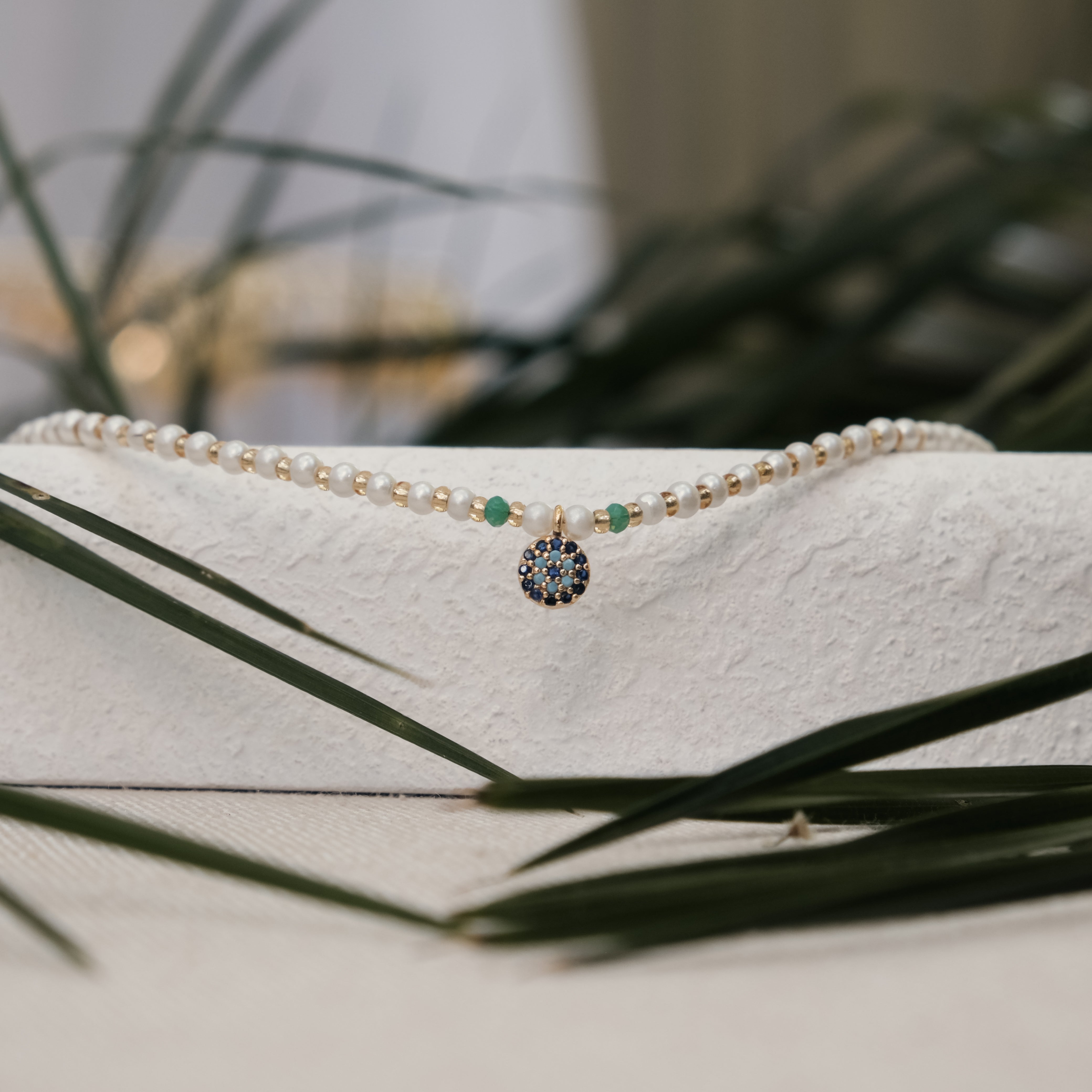 GLASS PEARL BEAD NECKLACE & PENDANT | My Bohemian Store