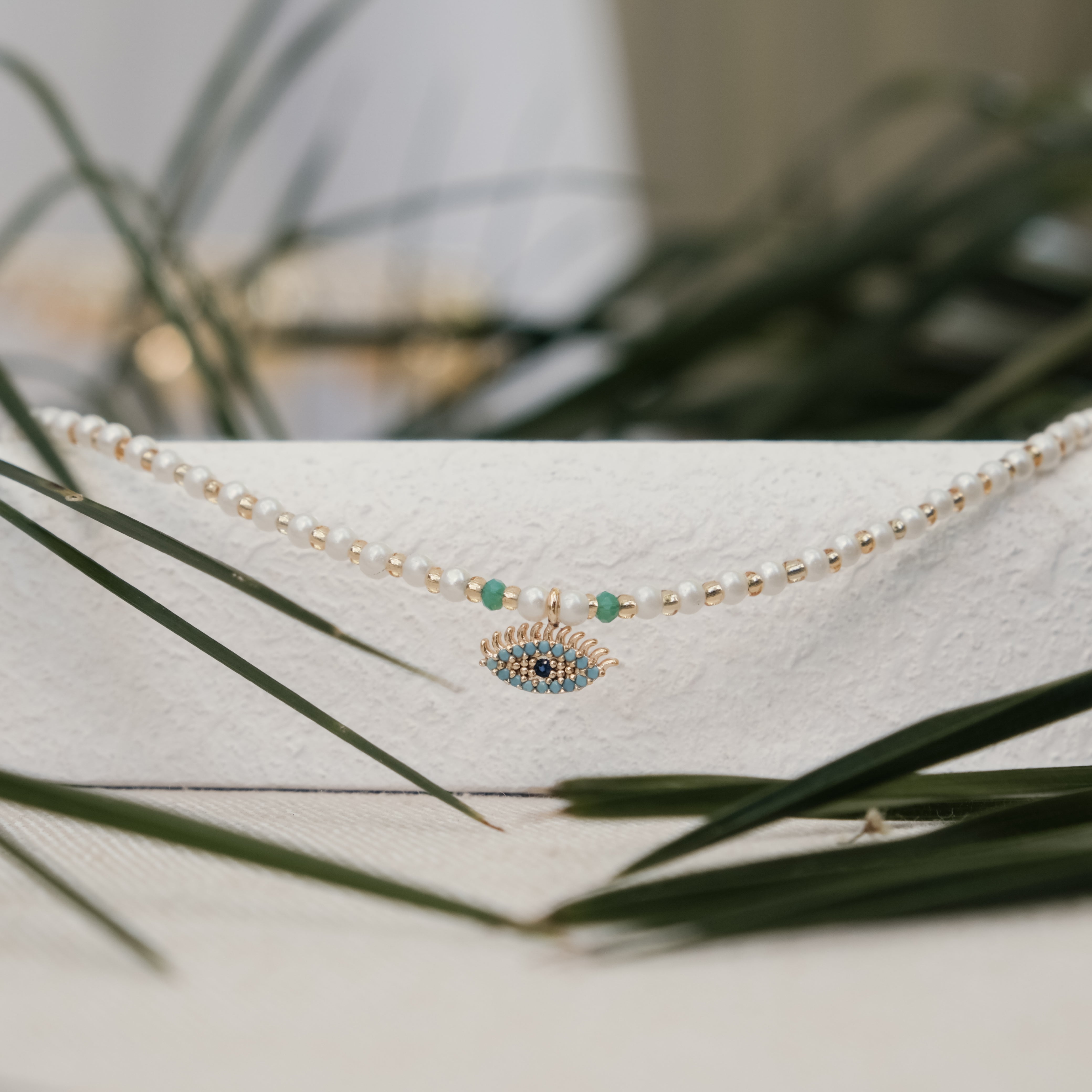 GLASS PEARL BEAD NECKLACE & PENDANT | My Bohemian Store