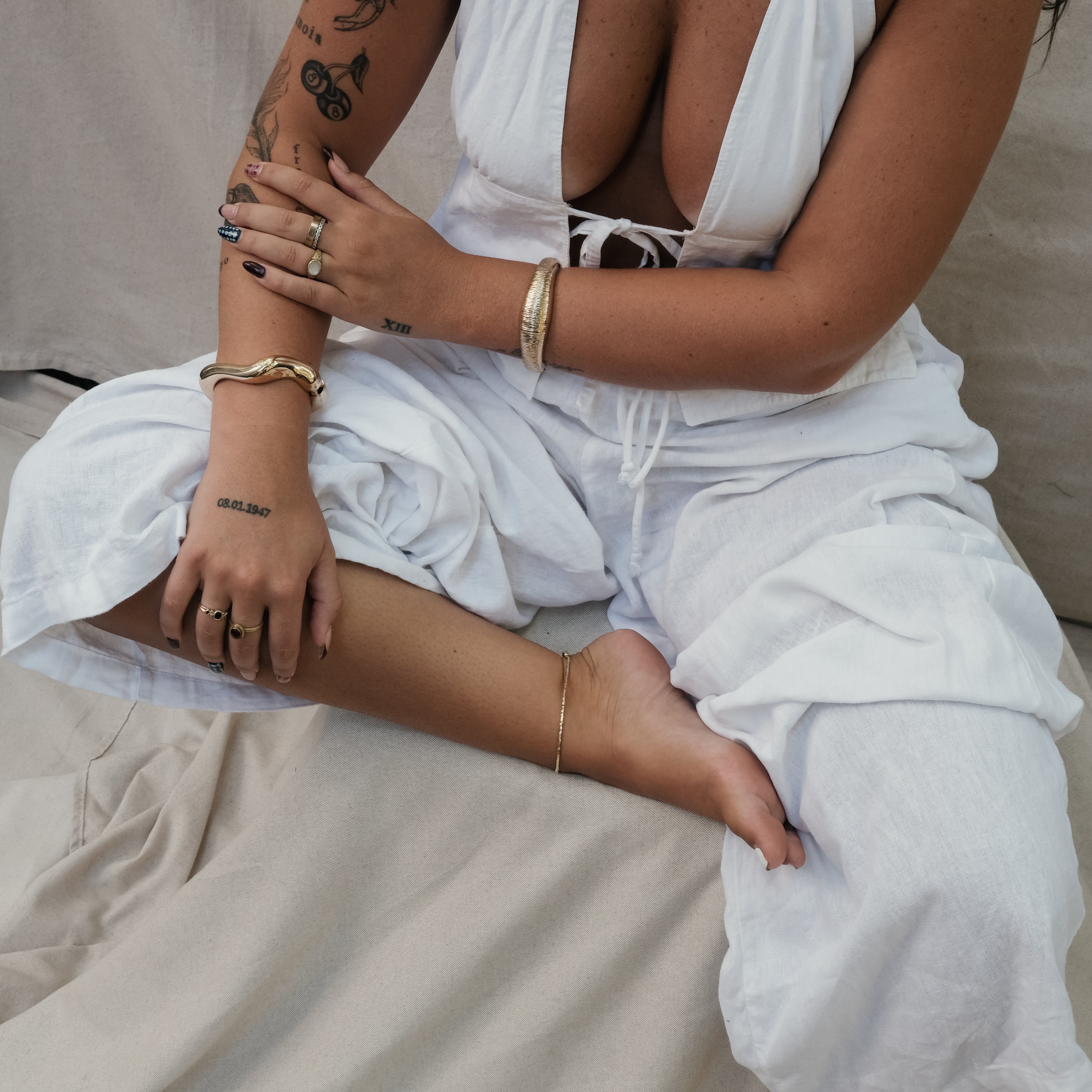 GOLD BEADED ANKLET | My Bohemian Store 