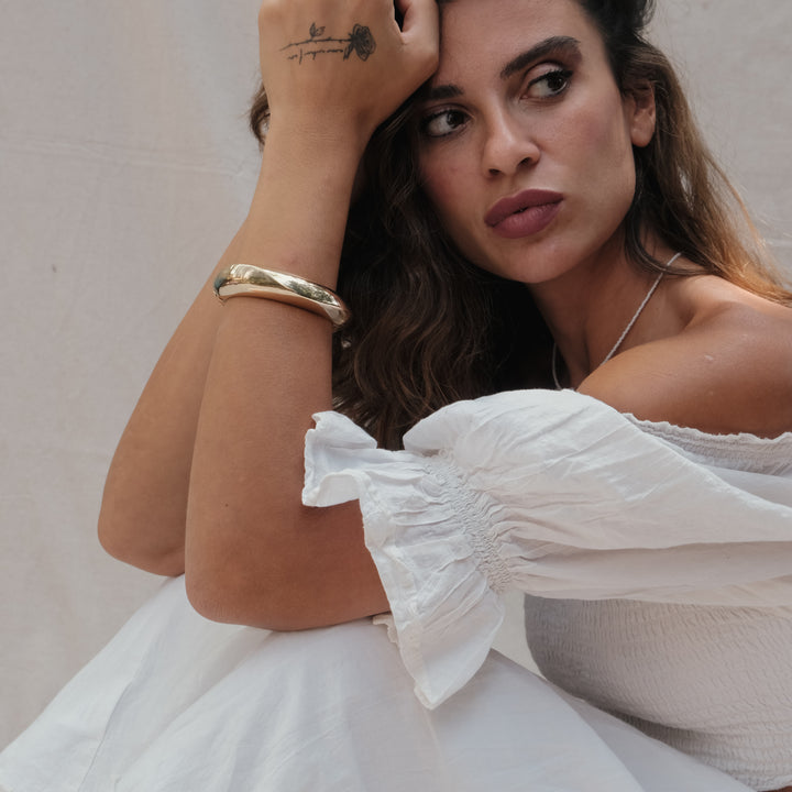 GOLD CHUNKY BANGLE - PLAIN | MY Bohemian Store