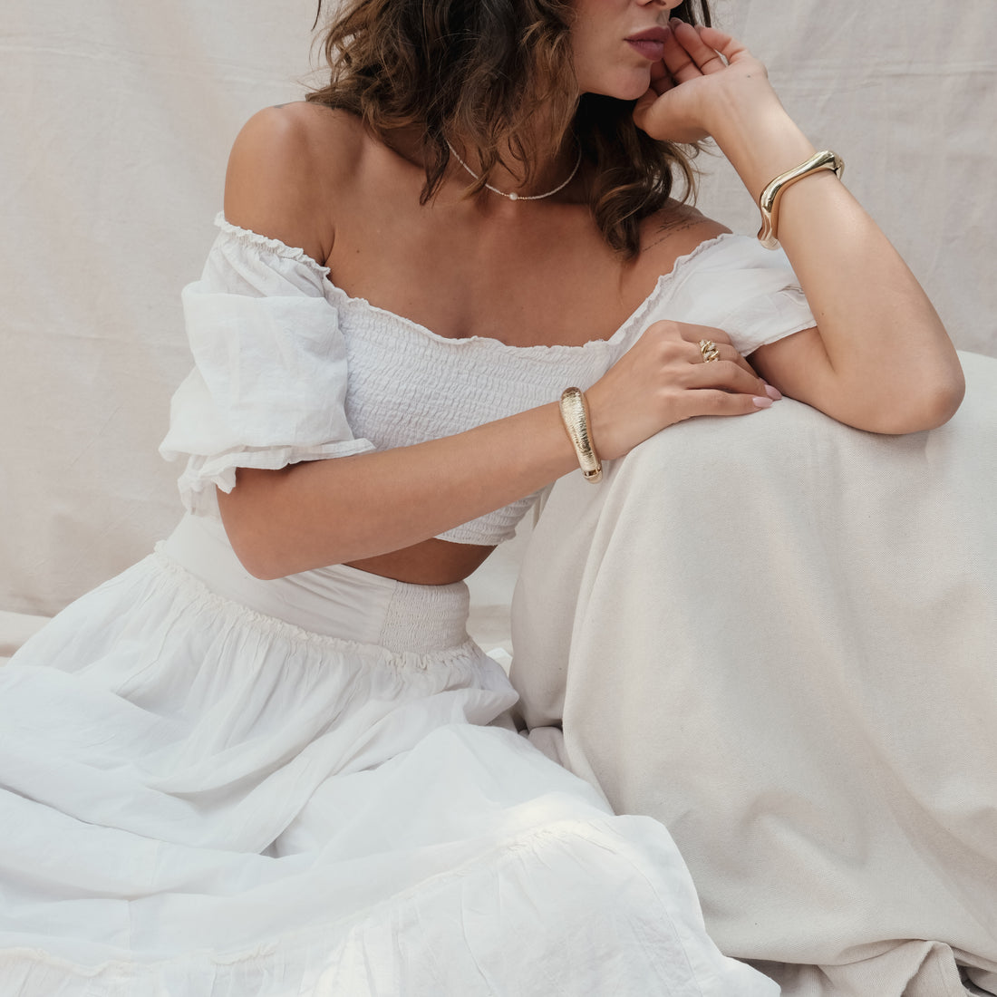 GOLD CHUNKY BANGLE - TEXTURED | My Bohemian Store