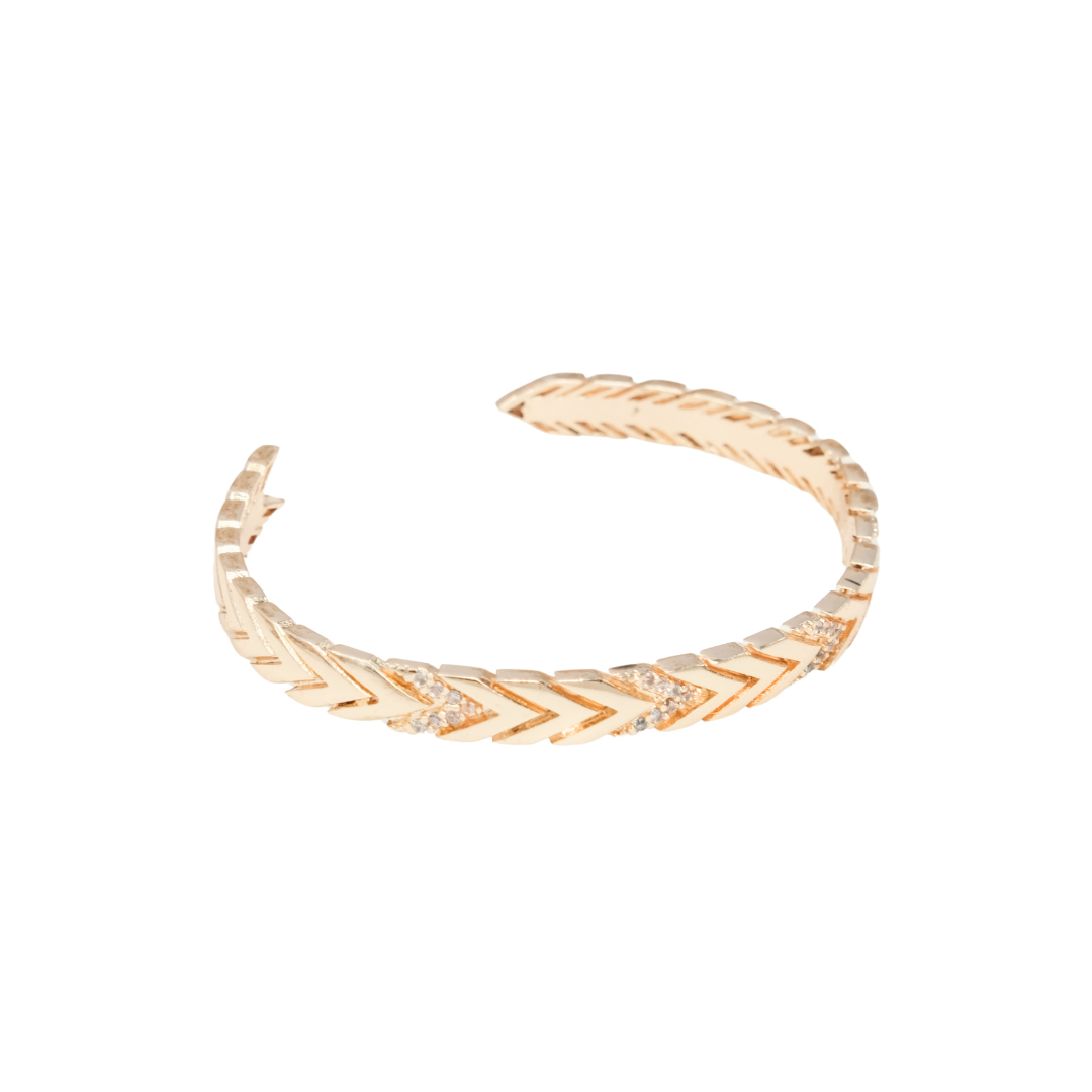 GOLD CUFF BRACELET WITH DIAMANTES | My Bohemian Store