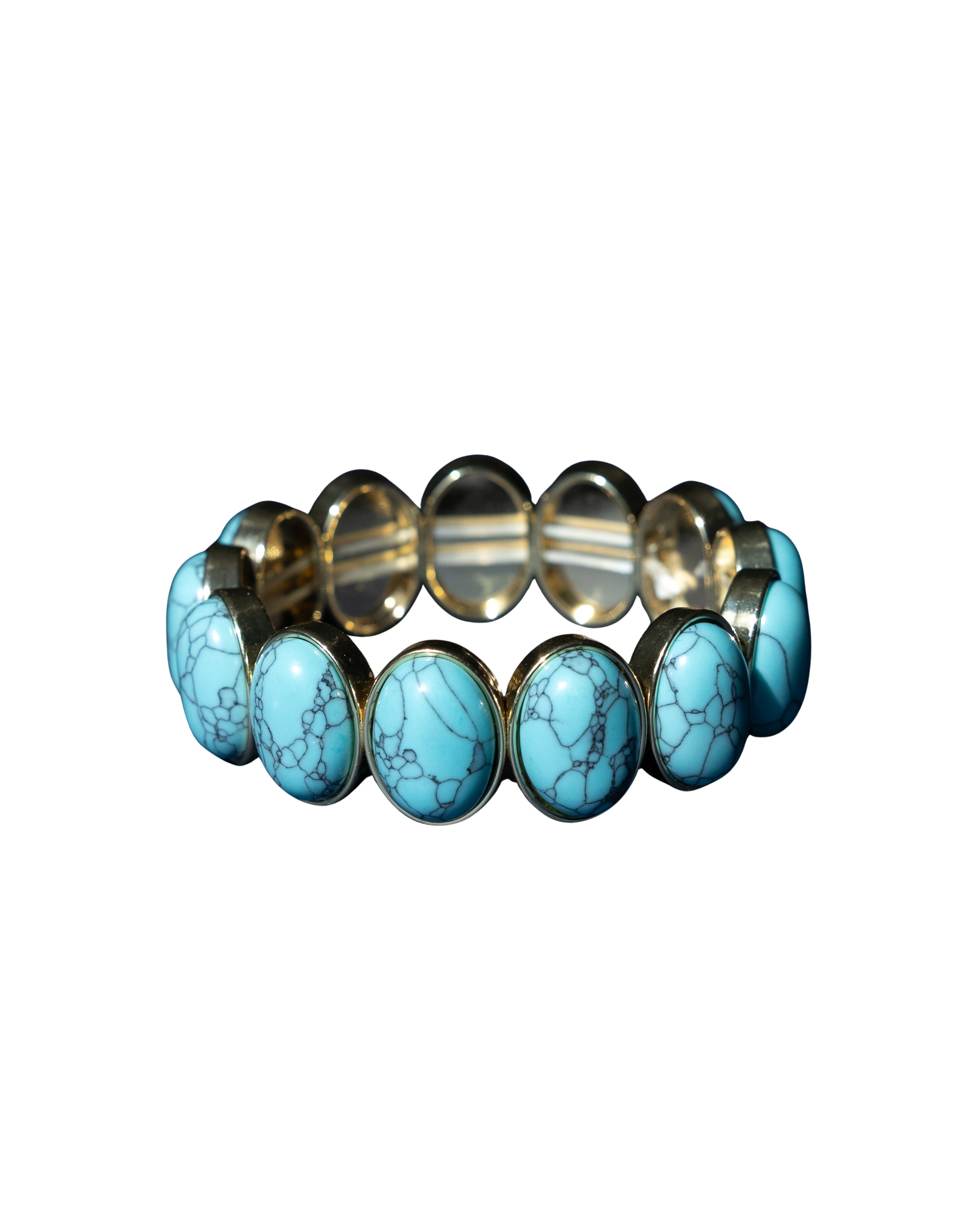 PINK & BLUE STONE BRACELET - GOLD