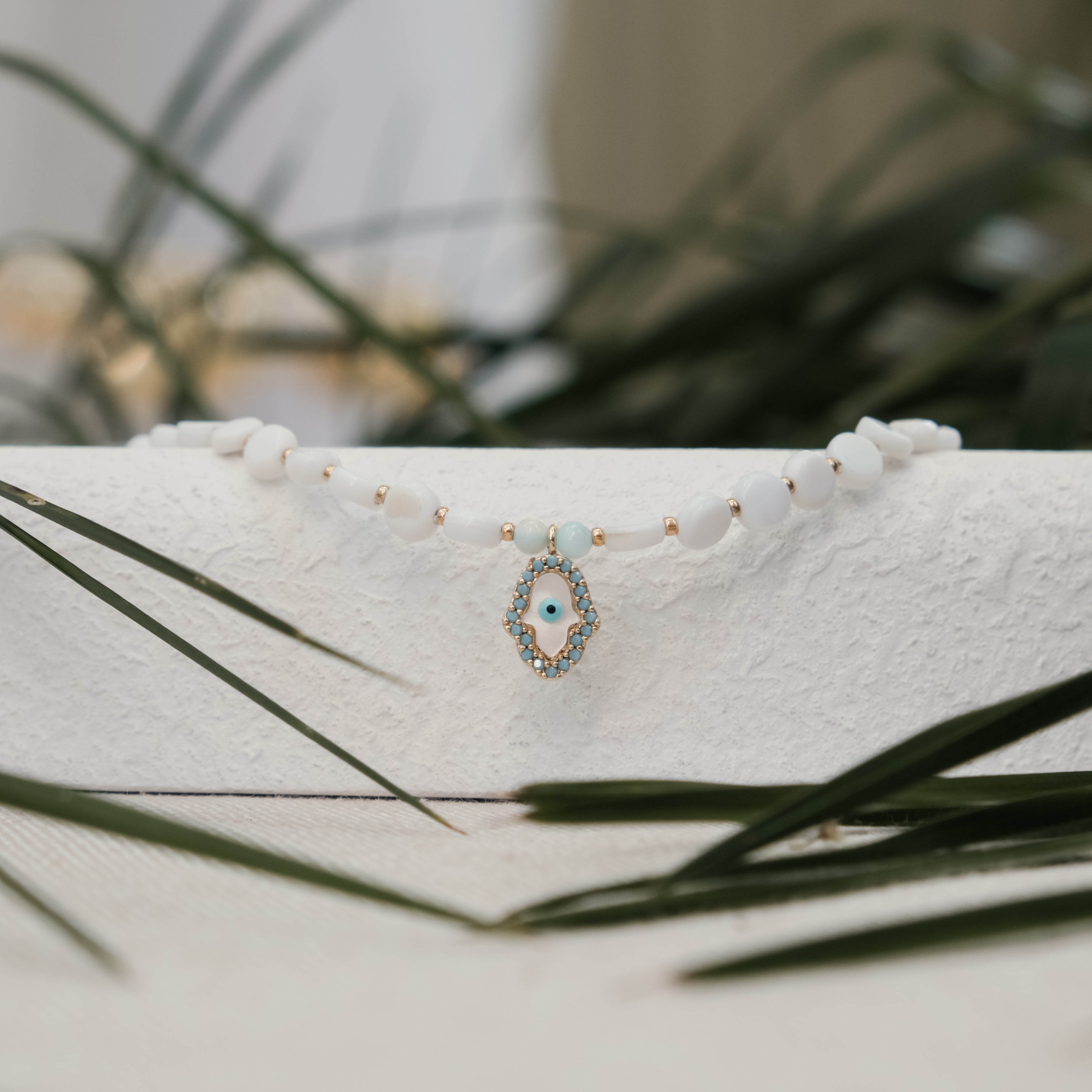 MOTHER OF PEARL BEAD NECKLACE & PENDANT | My Bohemian Store