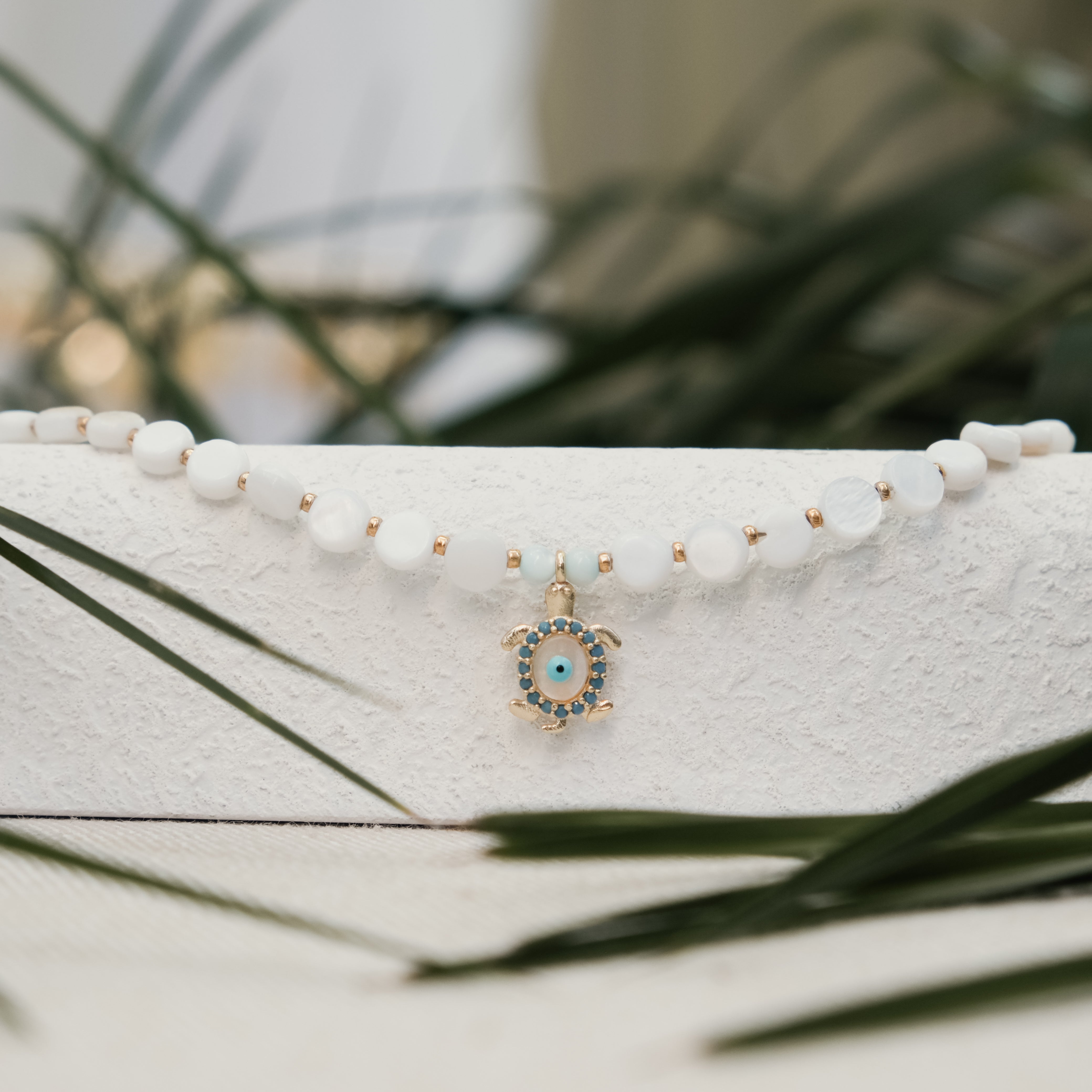 MOTHER OF PEARL BEAD NECKLACE & PENDANT | My Bohemian Store