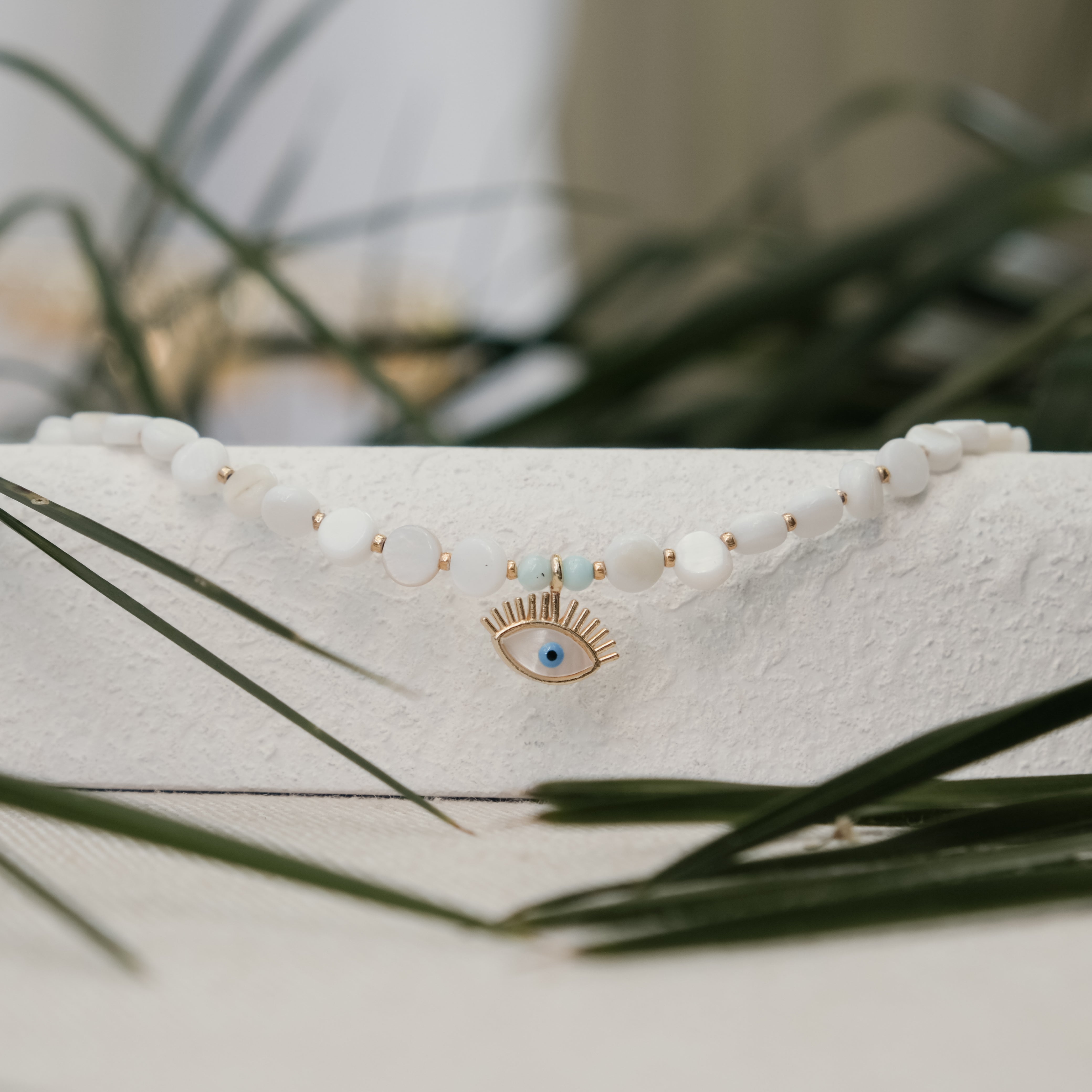 MOTHER OF PEARL BEAD NECKLACE & PENDANT | My Bohemian Store