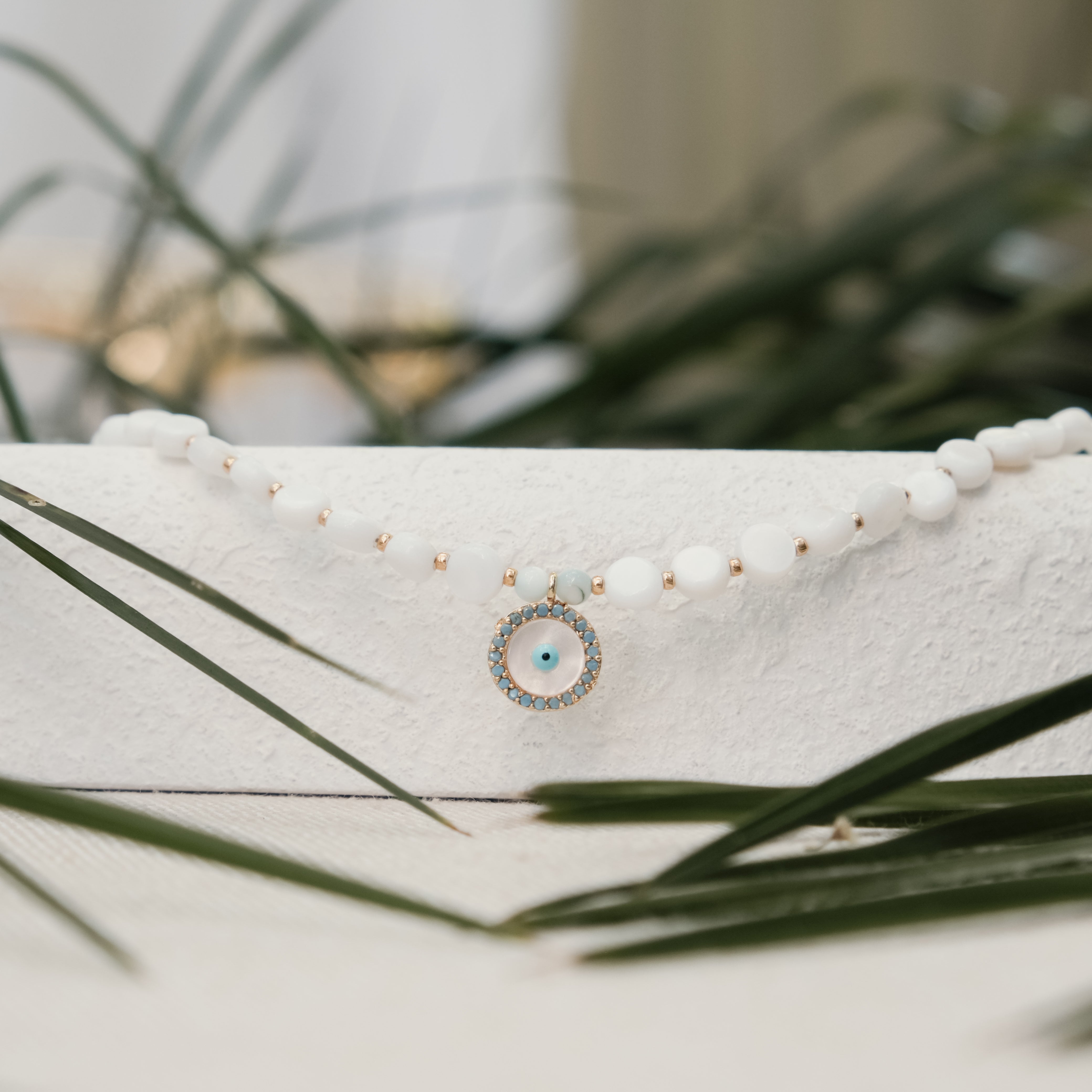 MOTHER OF PEARL BEAD NECKLACE & PENDANT | My Bohemian Store