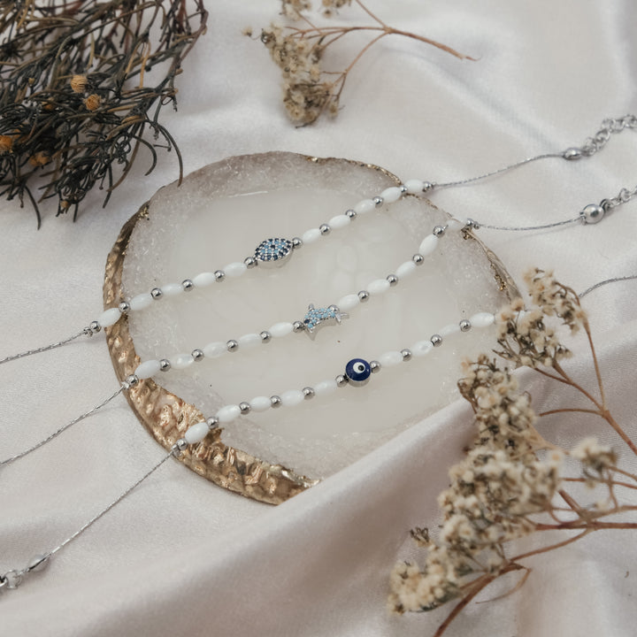 MOTHER OF PEARL SYMBOL BRACELET | My Bohemian Store