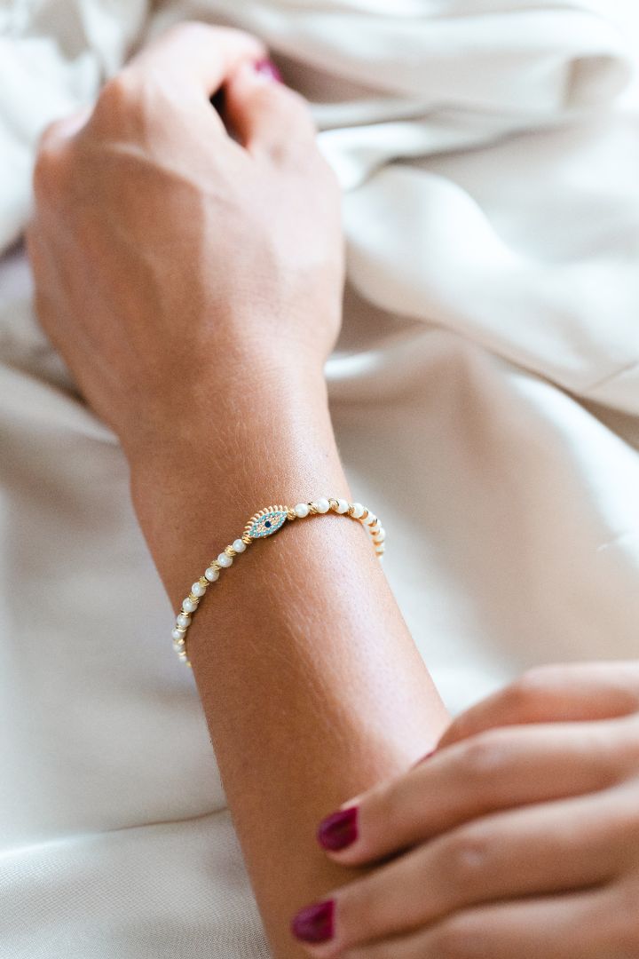 MOTHER OF PEARL SYMBOL BRACELET | My Bohemian Store