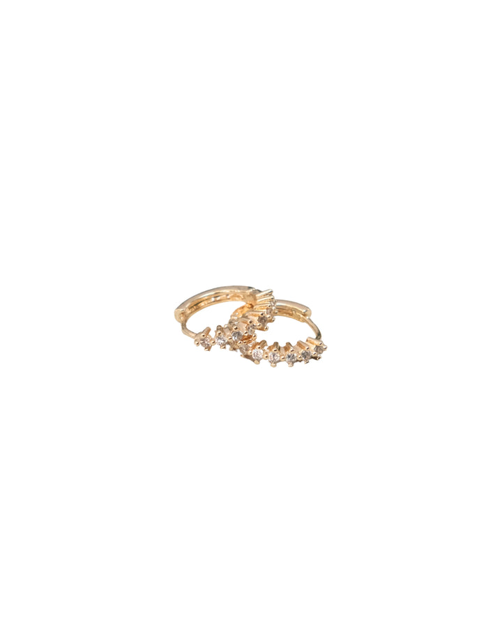 MEDIUM DIAMANTE HOOPS GOLD
