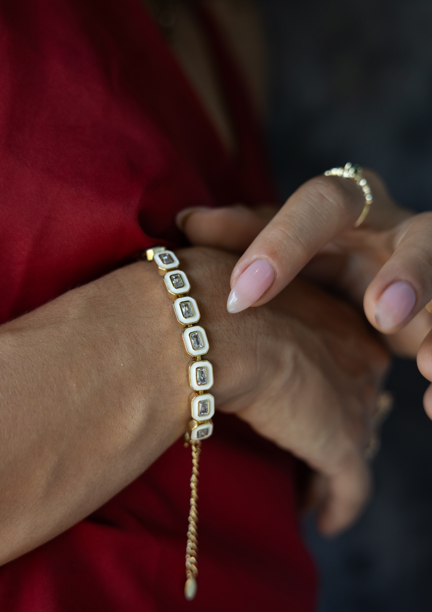 Mother of Pearl & Diamante Bracelet – Boho Gold | My Bohemian Store