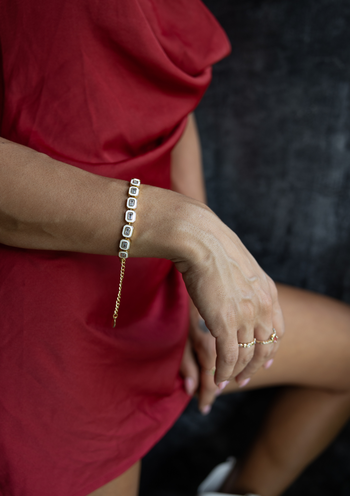 Mother of Pearl & Diamante Bracelet – Boho Gold | My Bohemian Store