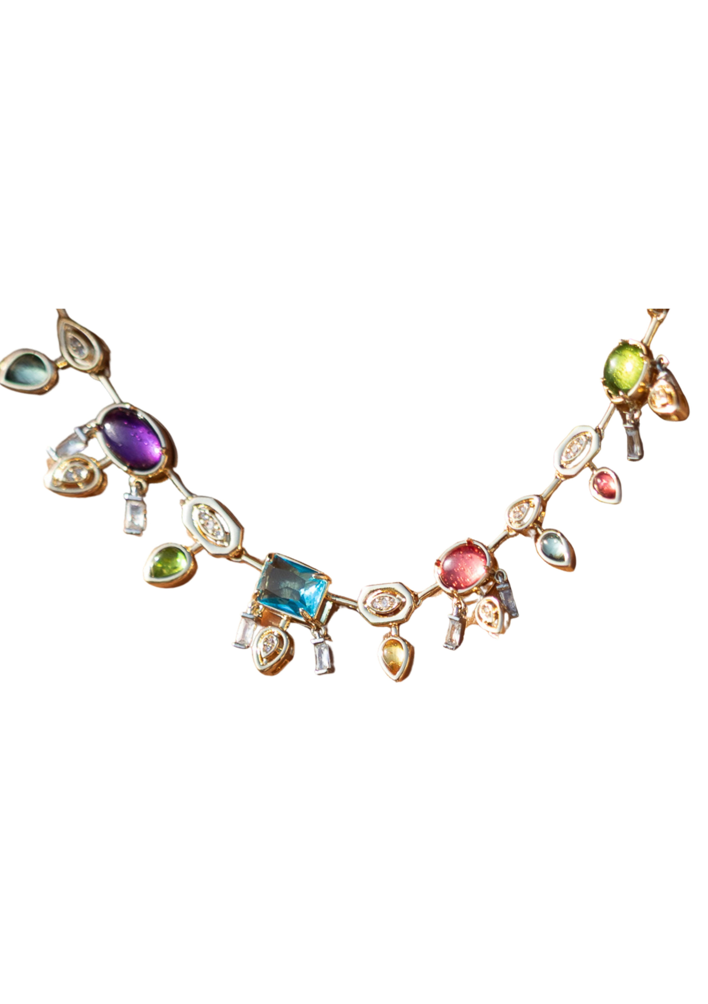 Multicolour Diamante Necklace – 18K Gold Jewelry | My Bohemian Store