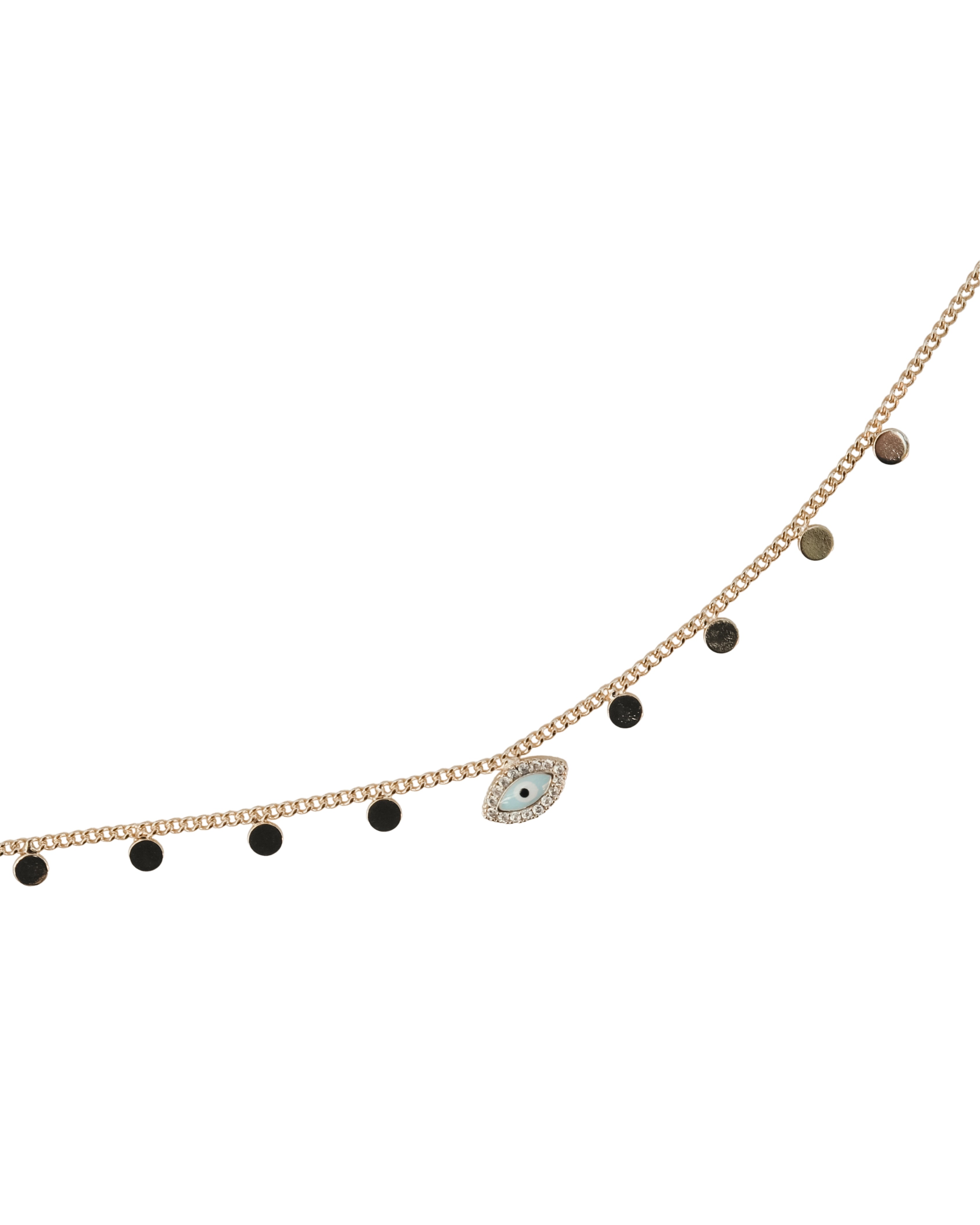 OVAL EVIL EYE CHAIN ANKLET | My Bohemian Store
