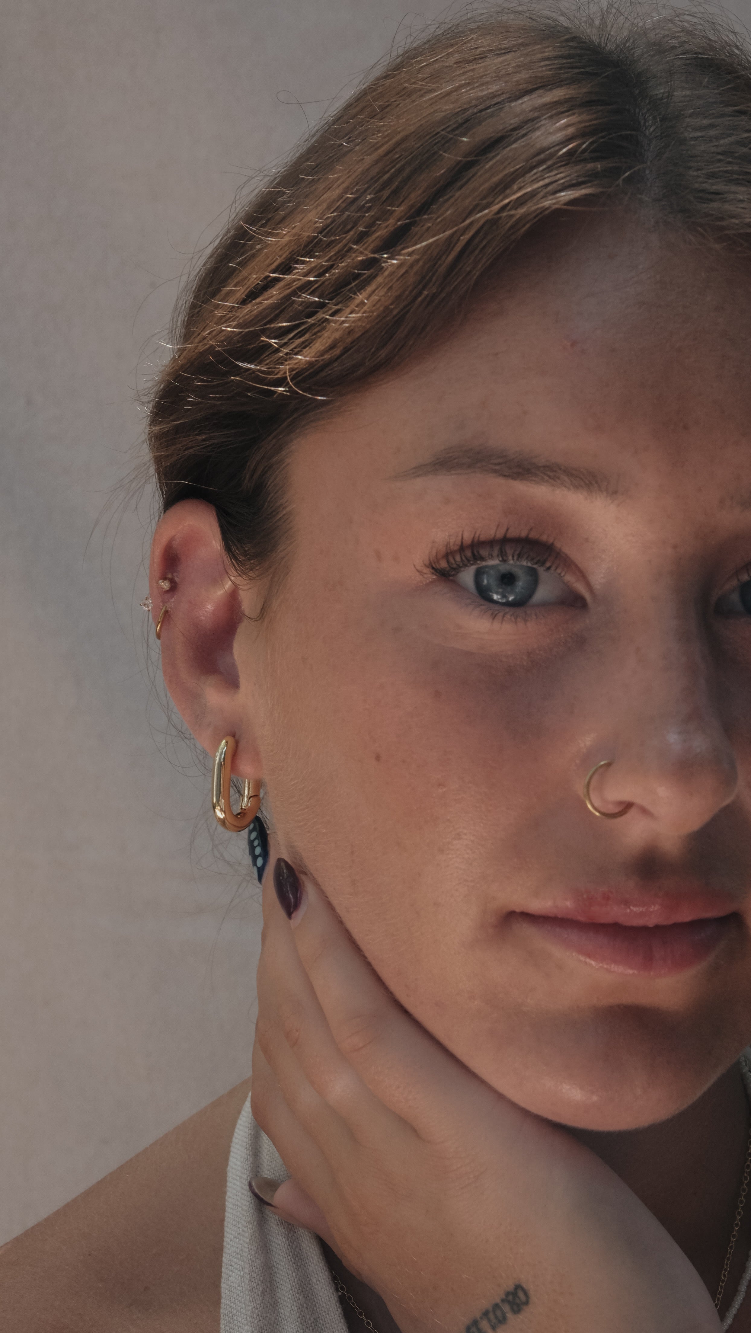 OVAL SHAPED HOOP EARRINGS GOLD | My Bohemian Store