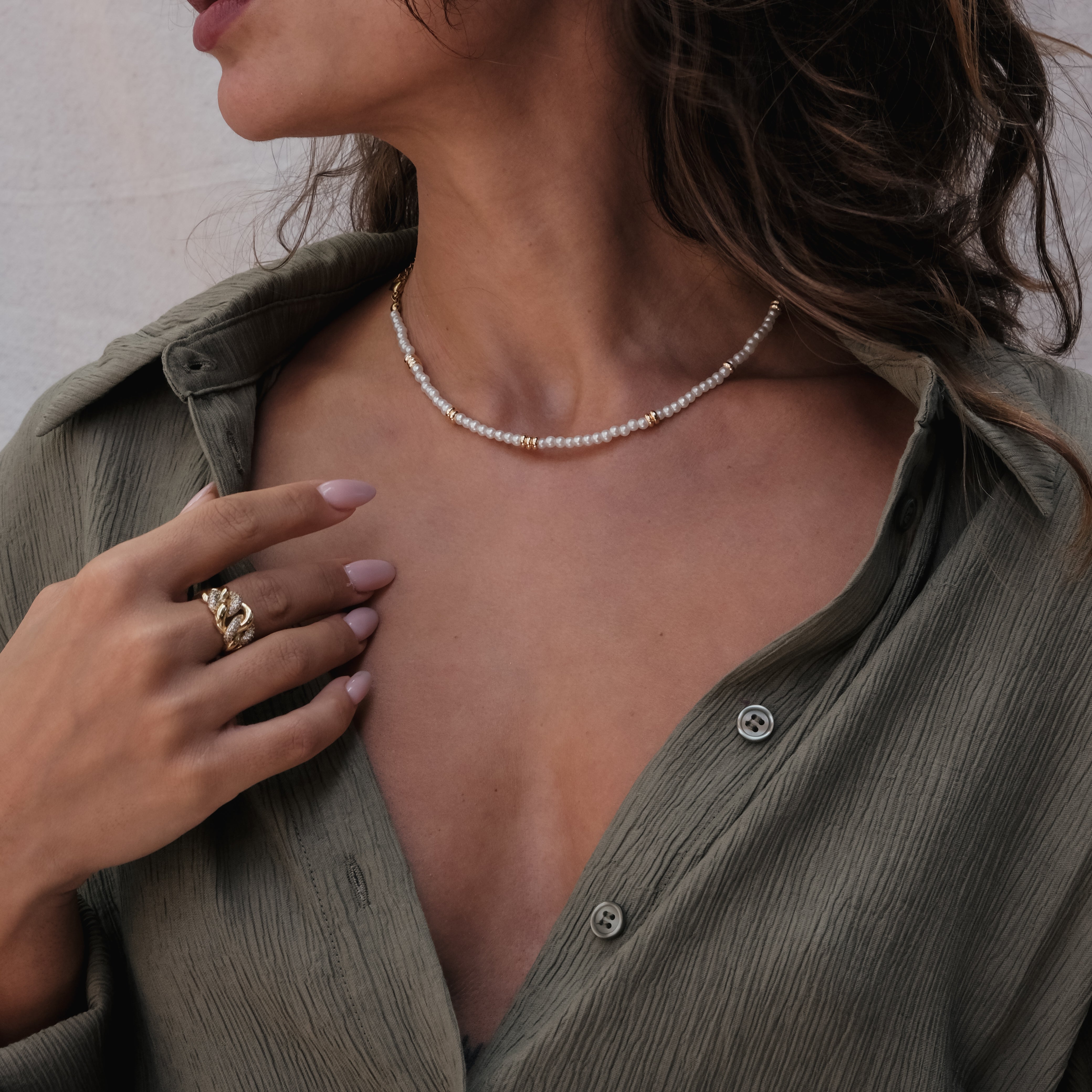 PLAIN GLASS PEARL BEAD NECKLACE | My Bohemian Store