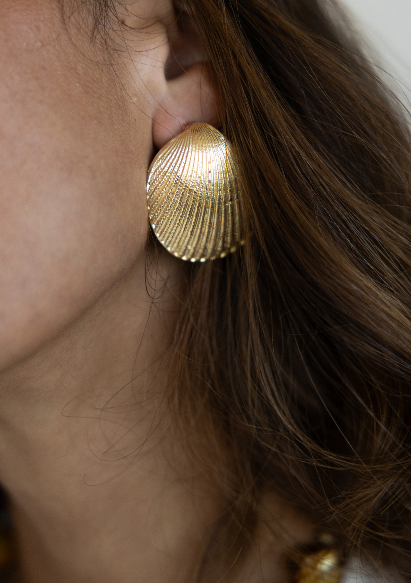 Seashell Earring – Gold Water-Resistant Boho | My Bohemian Store